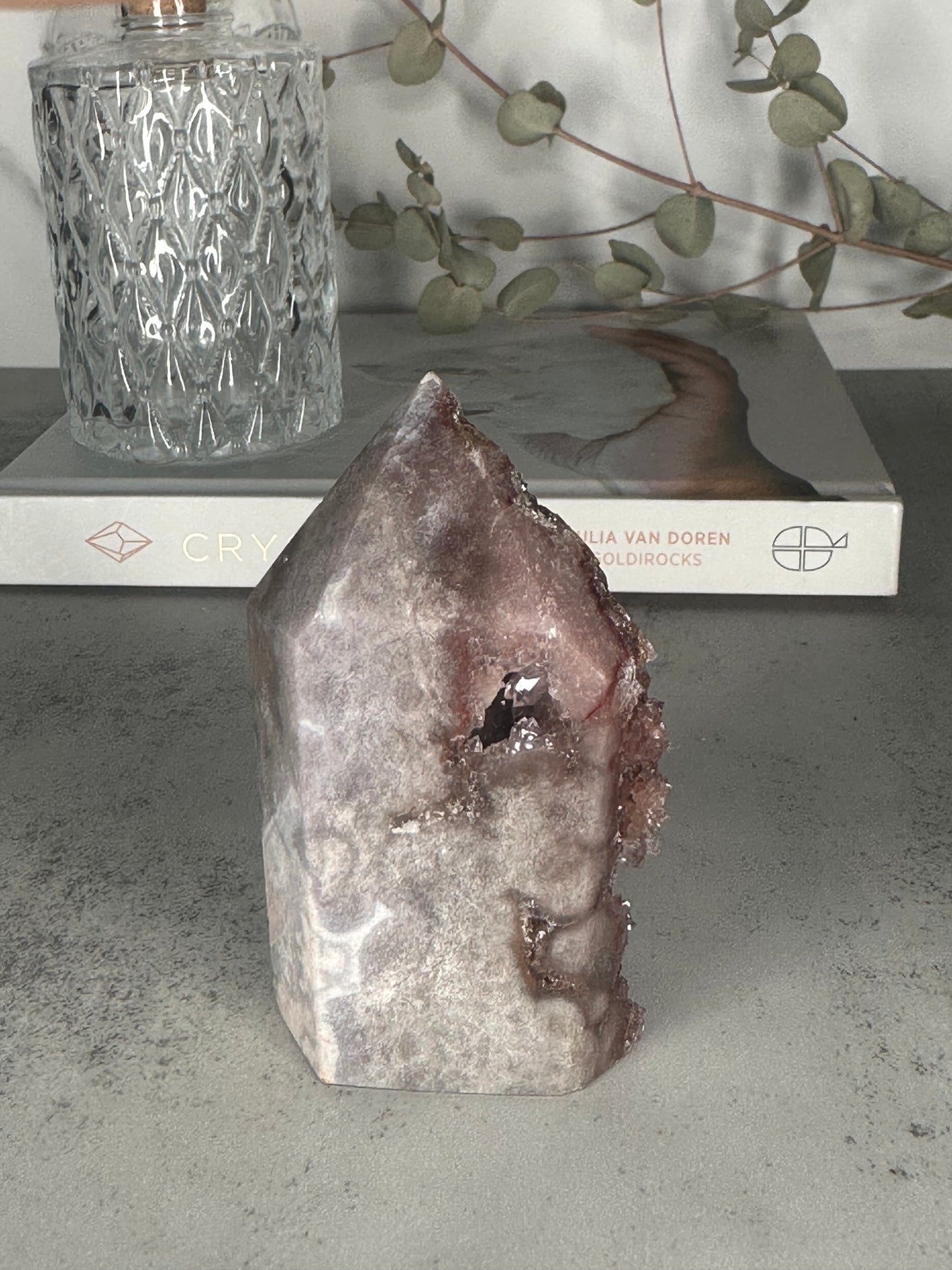 Pink Amethyst Tower/Point High-Quality Genuine Extra Druzy With Banding From Brazil