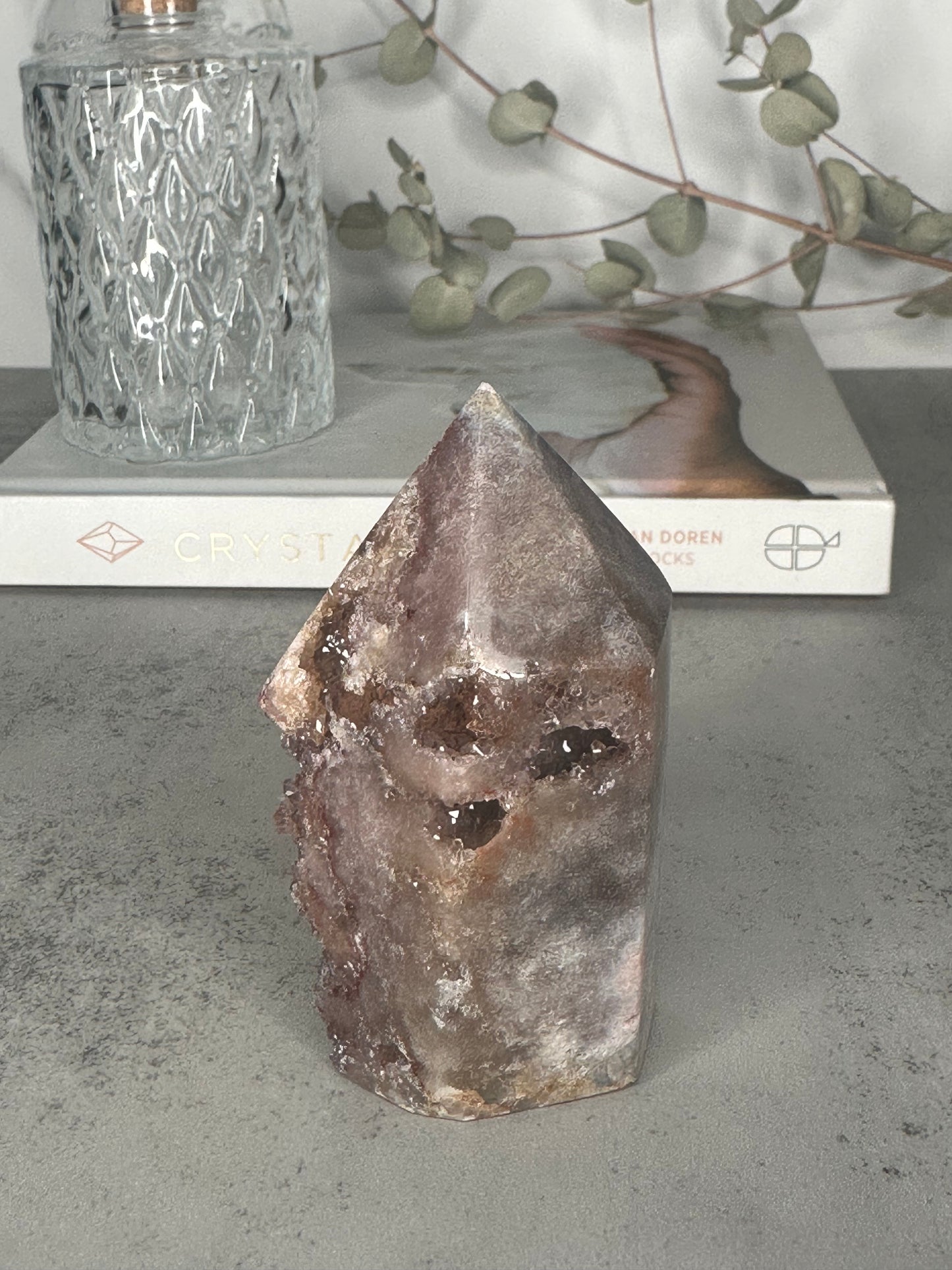 Pink Amethyst Tower/Point High-Quality Genuine Extra Druzy With Banding From Brazil