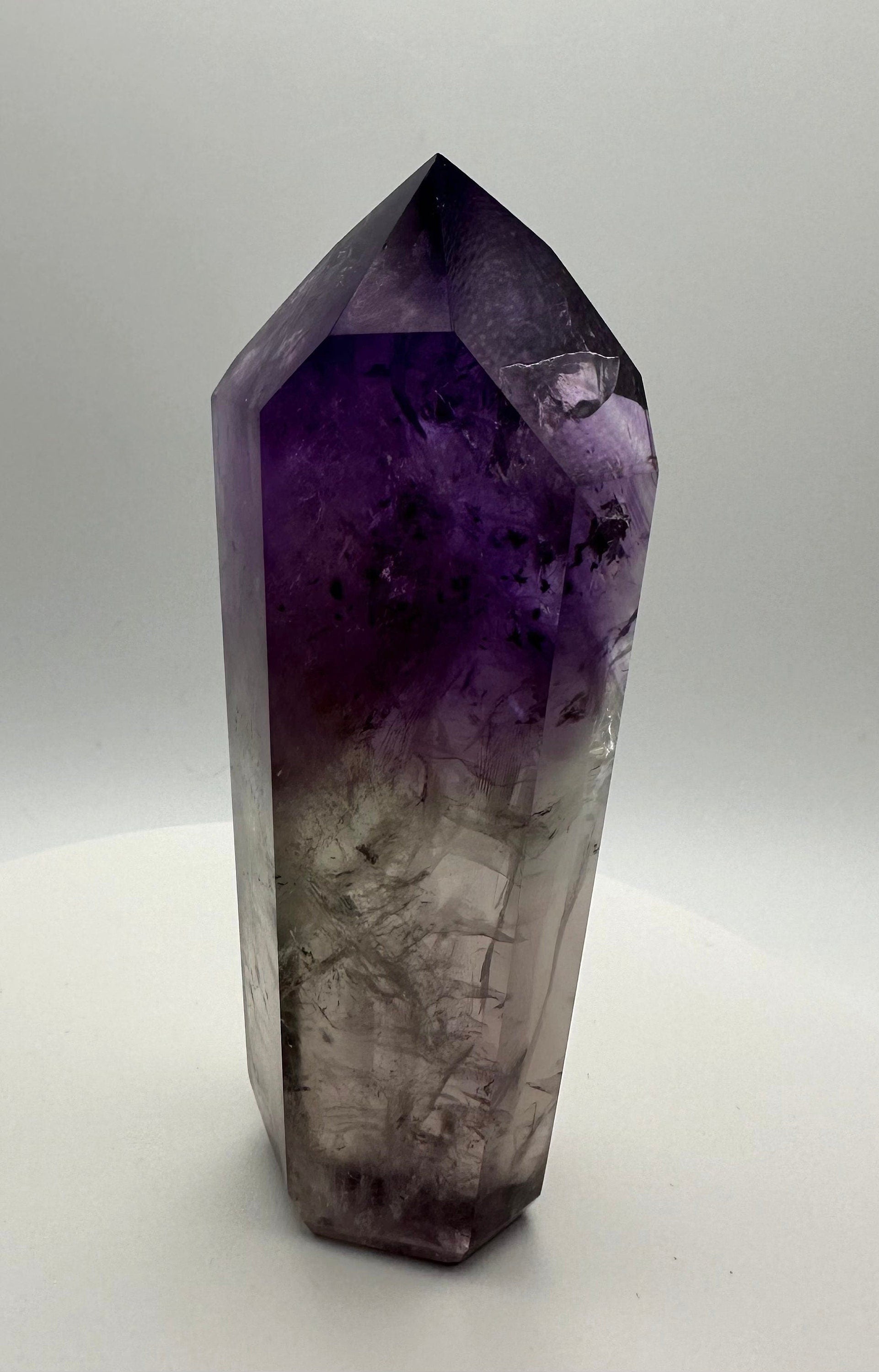 Phantom AAA Amethyst Chunky Tower With Hollandite Inclusions - From Brazil