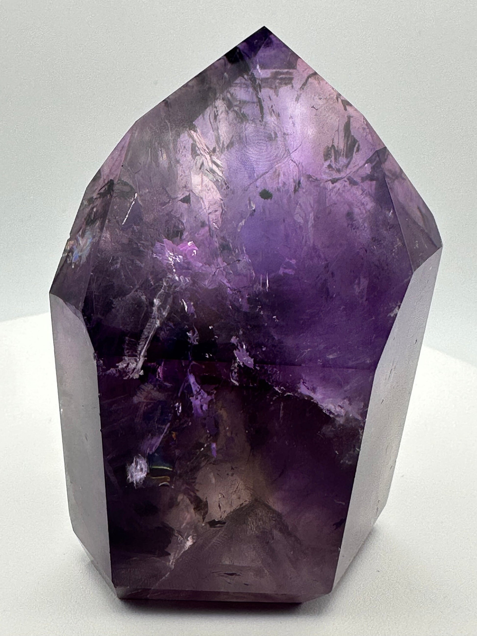 Chunky AAA Phantom Amethyst Chunky Tower With Hollandite Inclusions - From Brazil