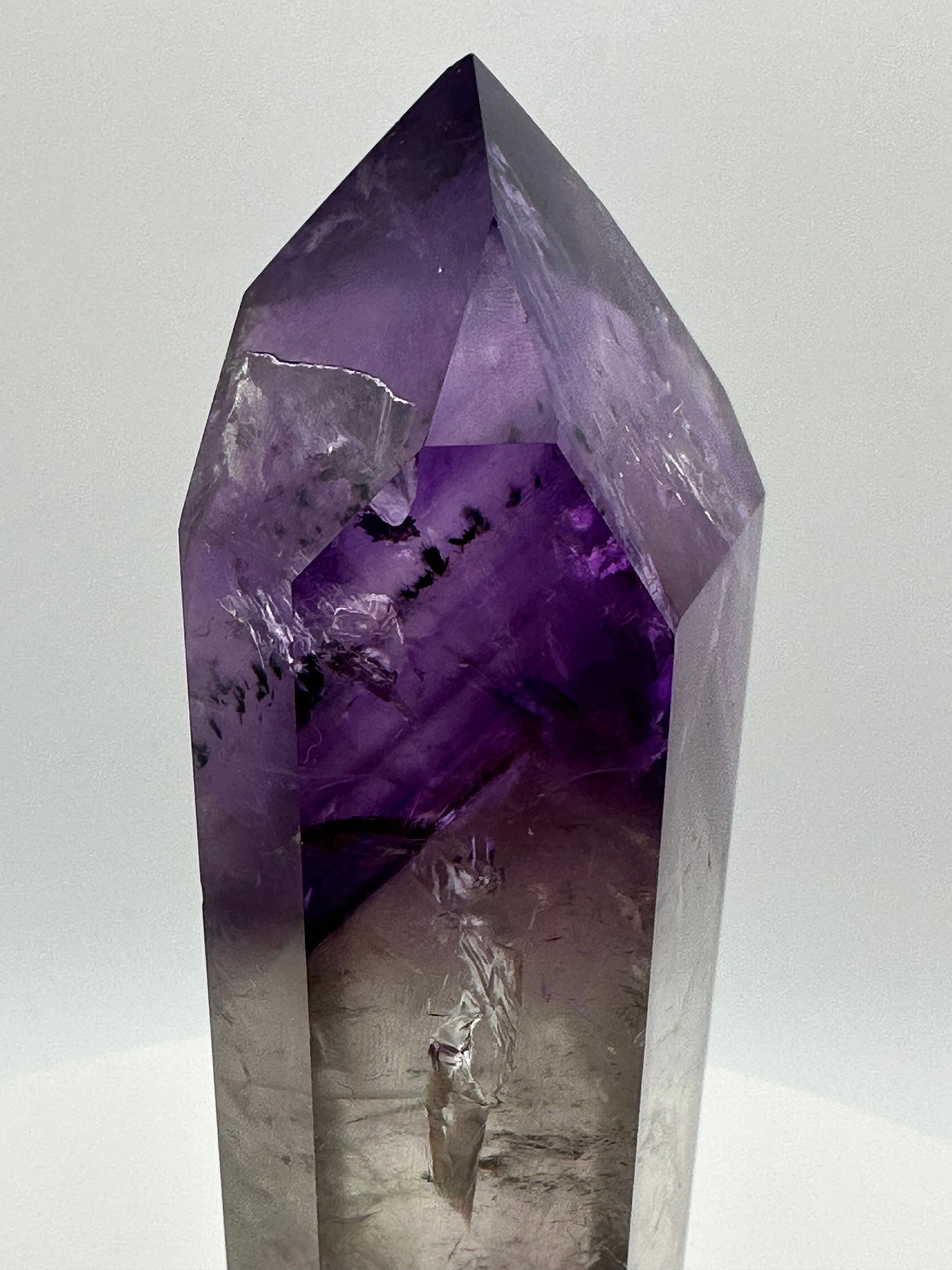 Phantom AAA Amethyst Chunky Tower With Hollandite Inclusions - From Brazil