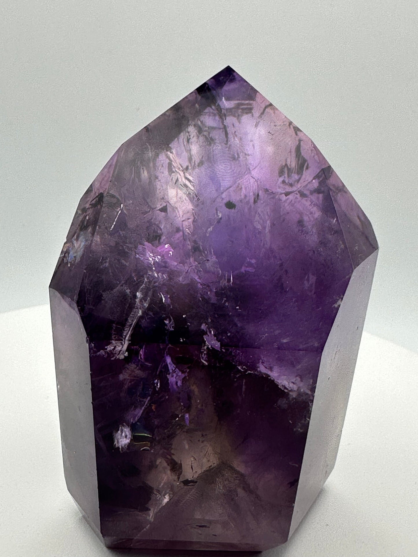 Chunky AAA Phantom Amethyst Chunky Tower With Hollandite Inclusions - From Brazil