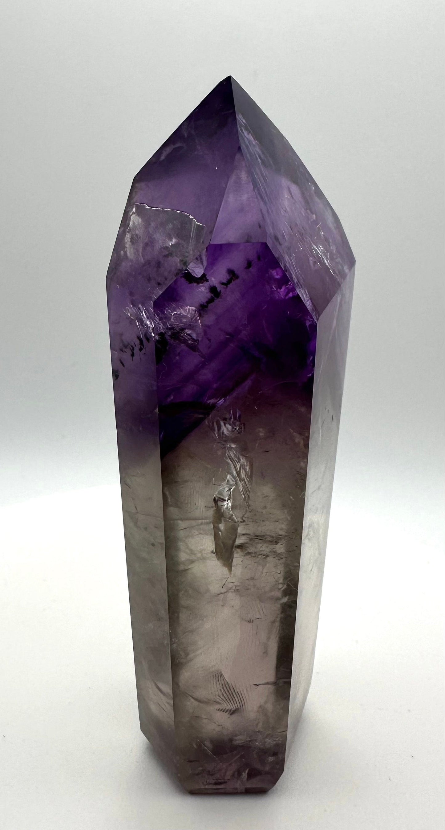 Phantom AAA Amethyst Chunky Tower With Hollandite Inclusions - From Brazil