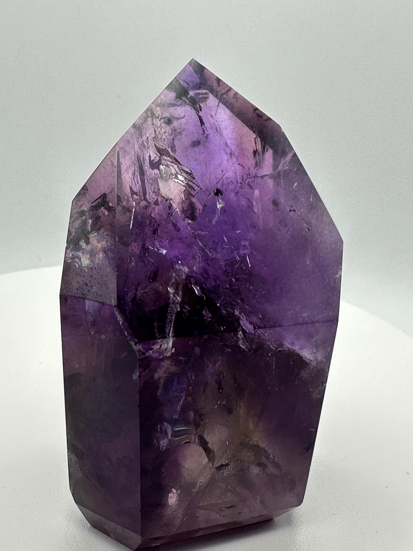 Chunky AAA Phantom Amethyst Chunky Tower With Hollandite Inclusions - From Brazil