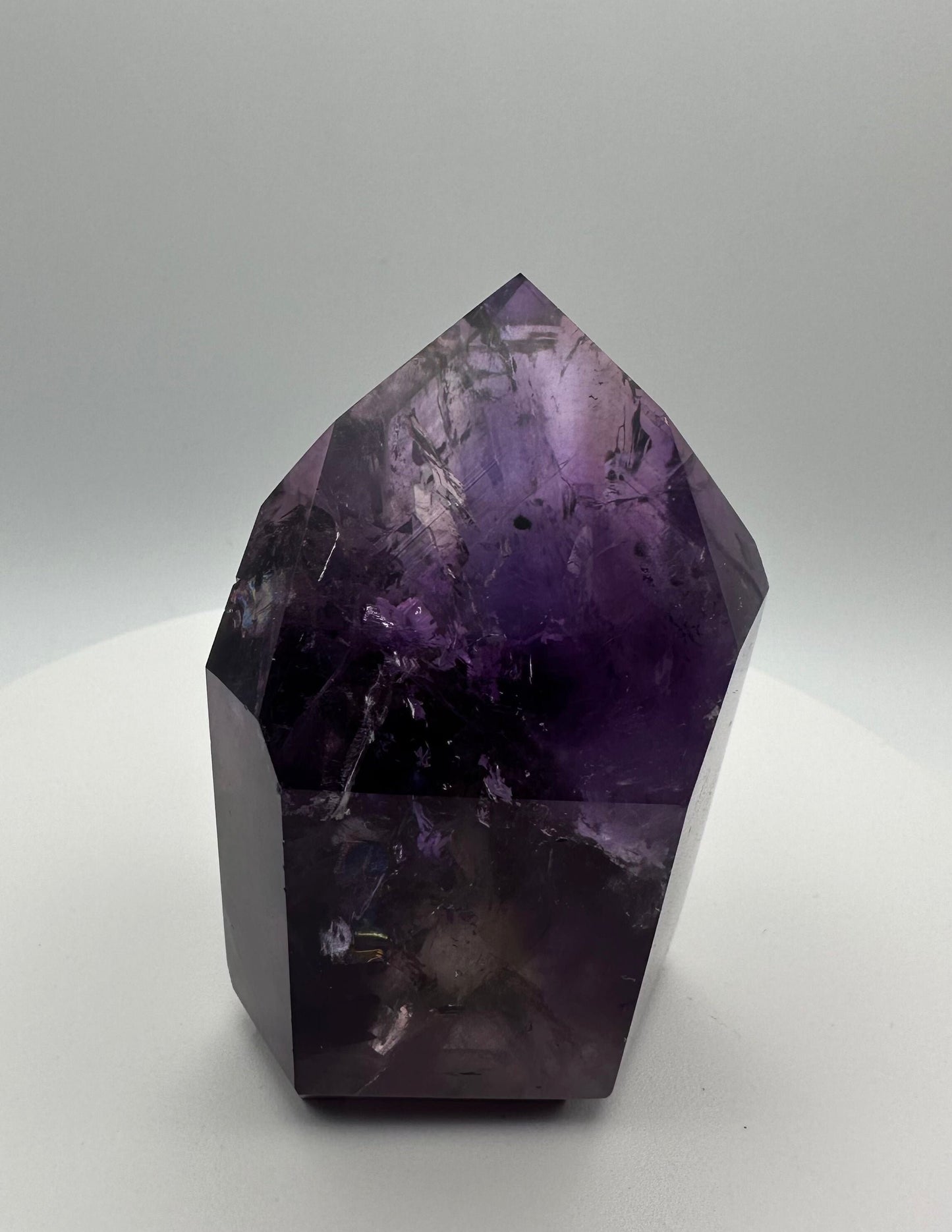 Chunky AAA Phantom Amethyst Chunky Tower With Hollandite Inclusions - From Brazil