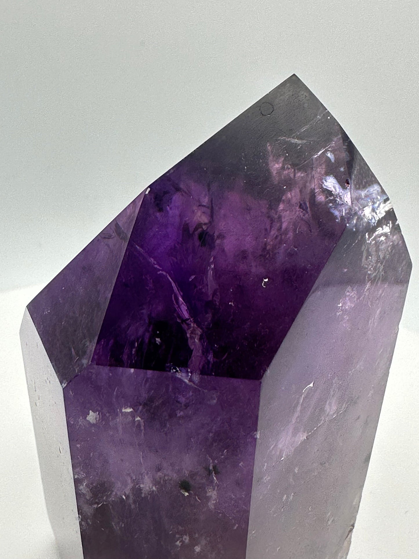 Chunky AAA Phantom Amethyst Chunky Tower With Hollandite Inclusions - From Brazil
