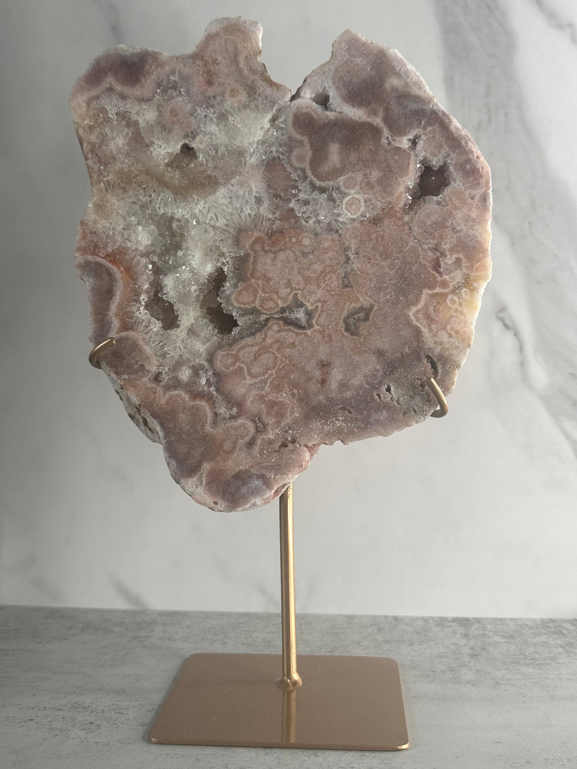 Stunning Pink Amethyst Slab - Custom Stand