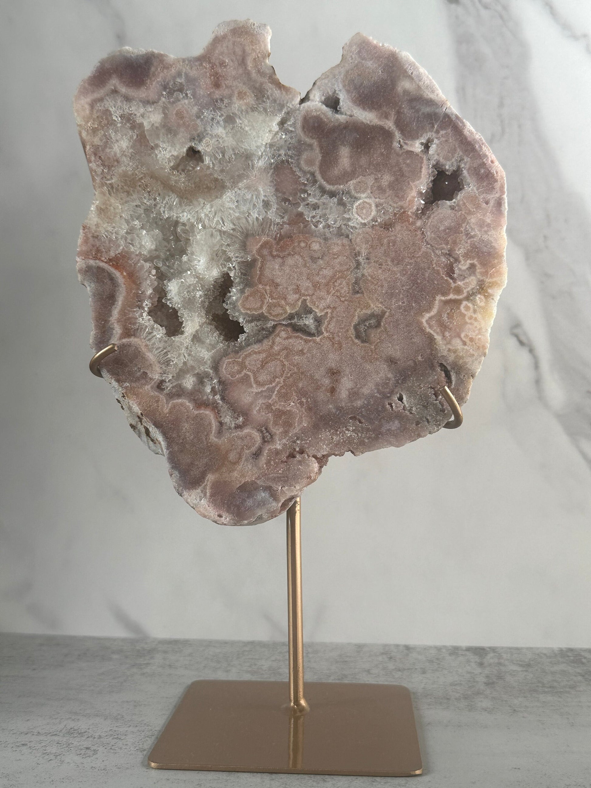 Stunning Pink Amethyst Slab - Custom Stand