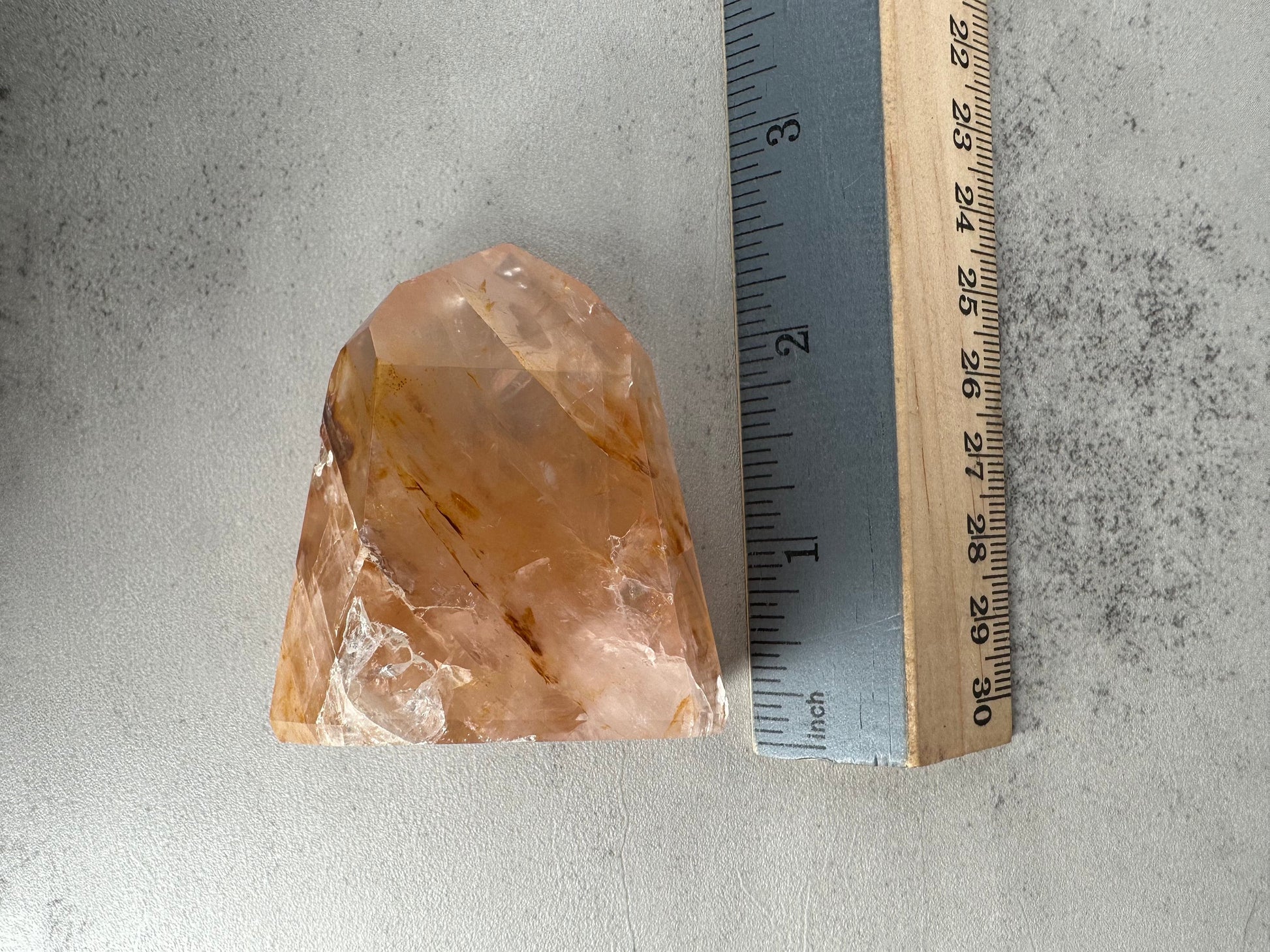 Unique Rose Quartz with Golden Healer Tower/Point High-Quality Crystal From Brazil