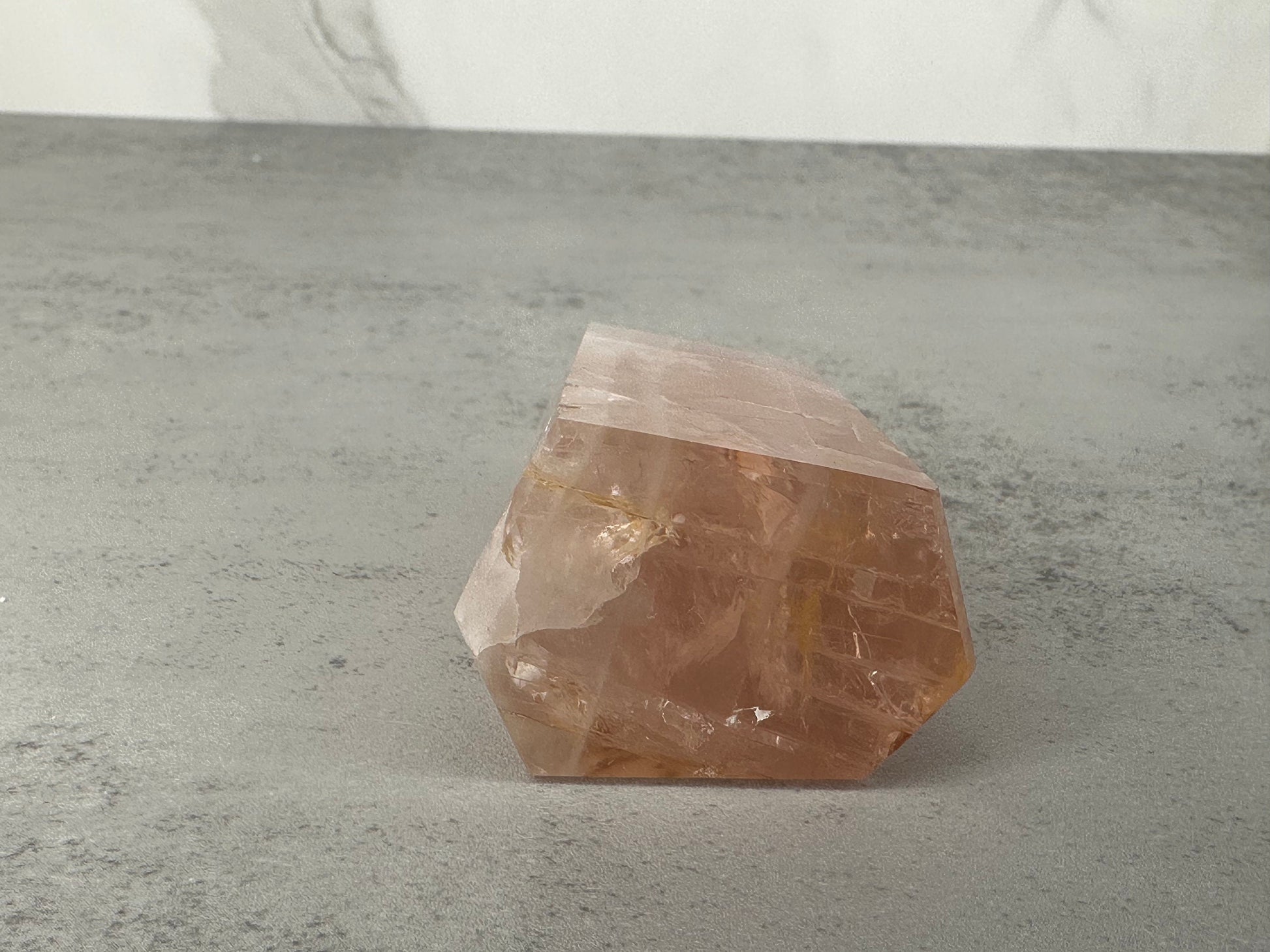 Incredible Rose Quartz with Golden Healer Tower/Point High-Quality Genuine Crystal From Brazil