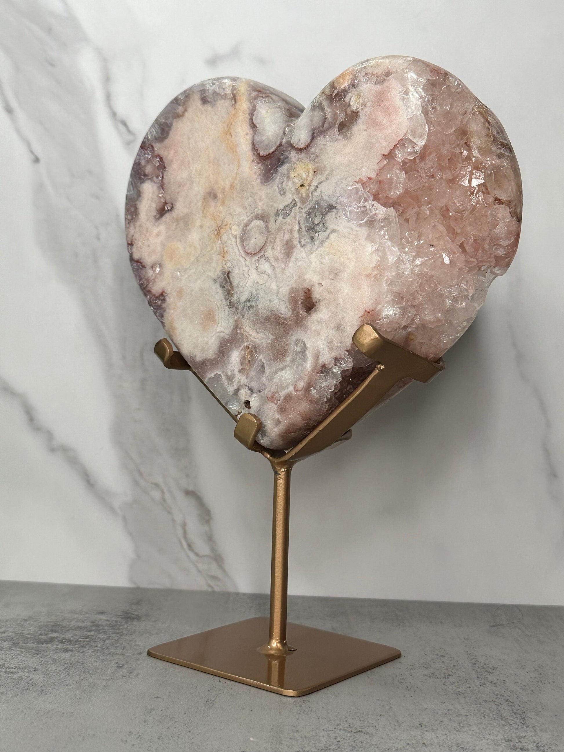 Ravishing | Large | Pink Amethyst Heart | Statement Piece | Custom Stand | High-Quality | Genuine | From Brazil