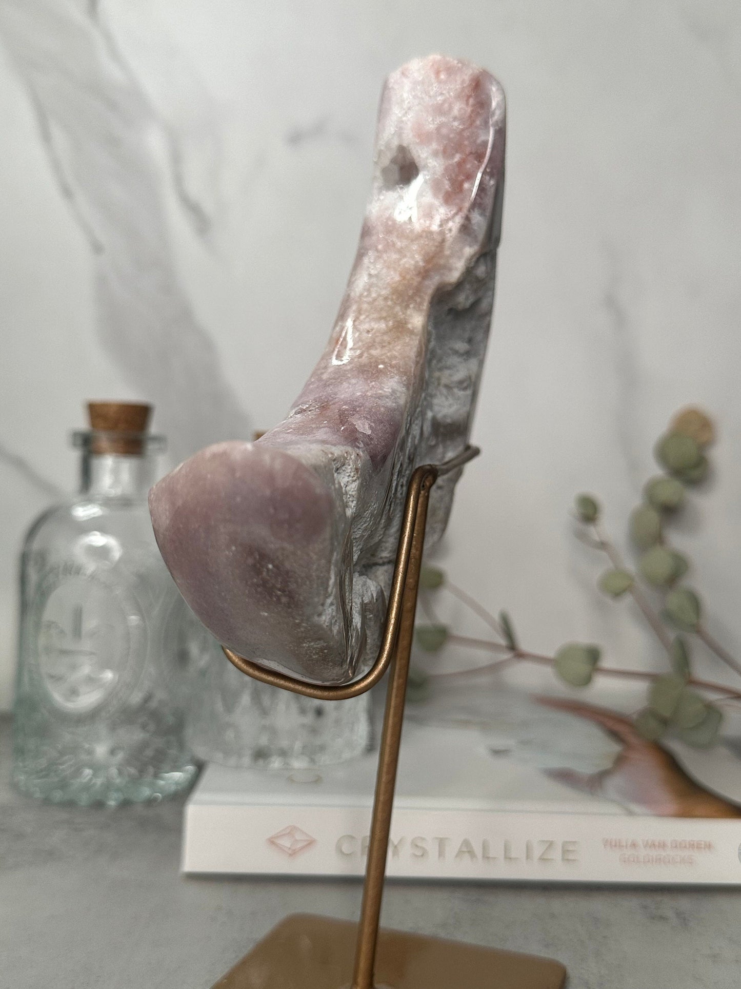 Pretty | Pink Amethyst Moon | Statement Piece | Custom Stand | High-Quality | Genuine | From Brazil