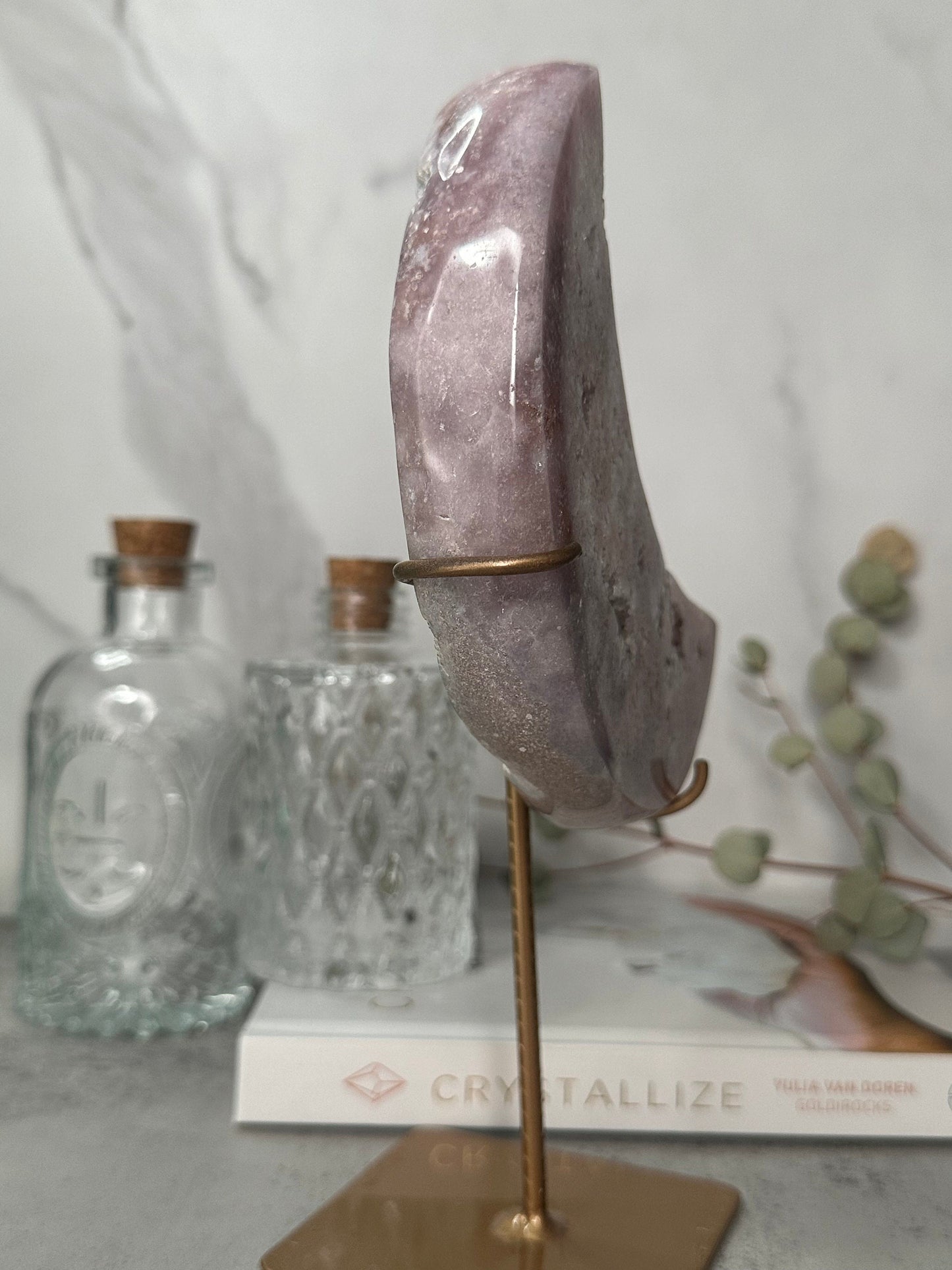 Pretty | Pink Amethyst Moon | Statement Piece | Custom Stand | High-Quality | Genuine | From Brazil