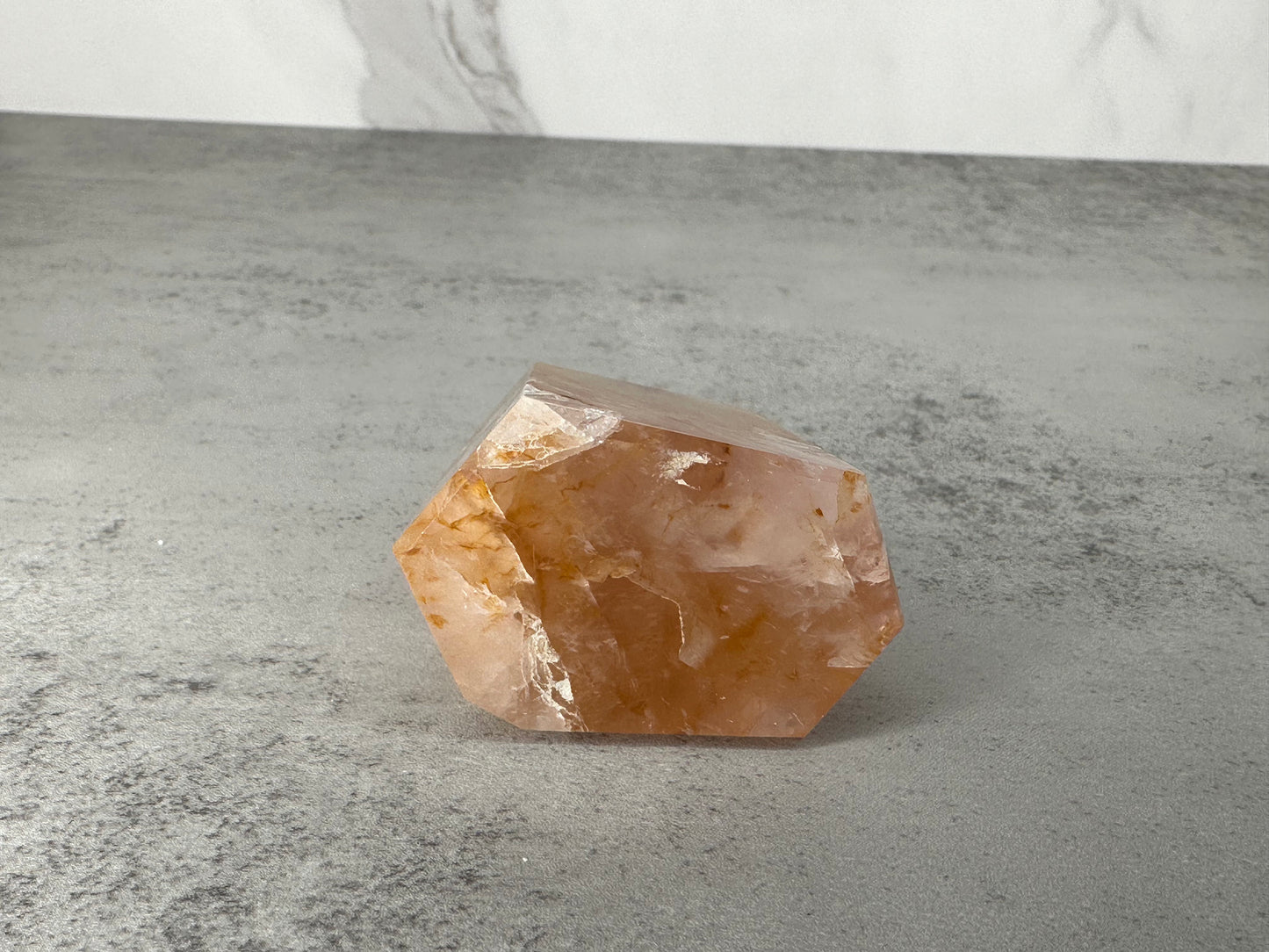 Unique Rose Quartz with Golden Healer Tower/Point High-Quality Crystal From Brazil