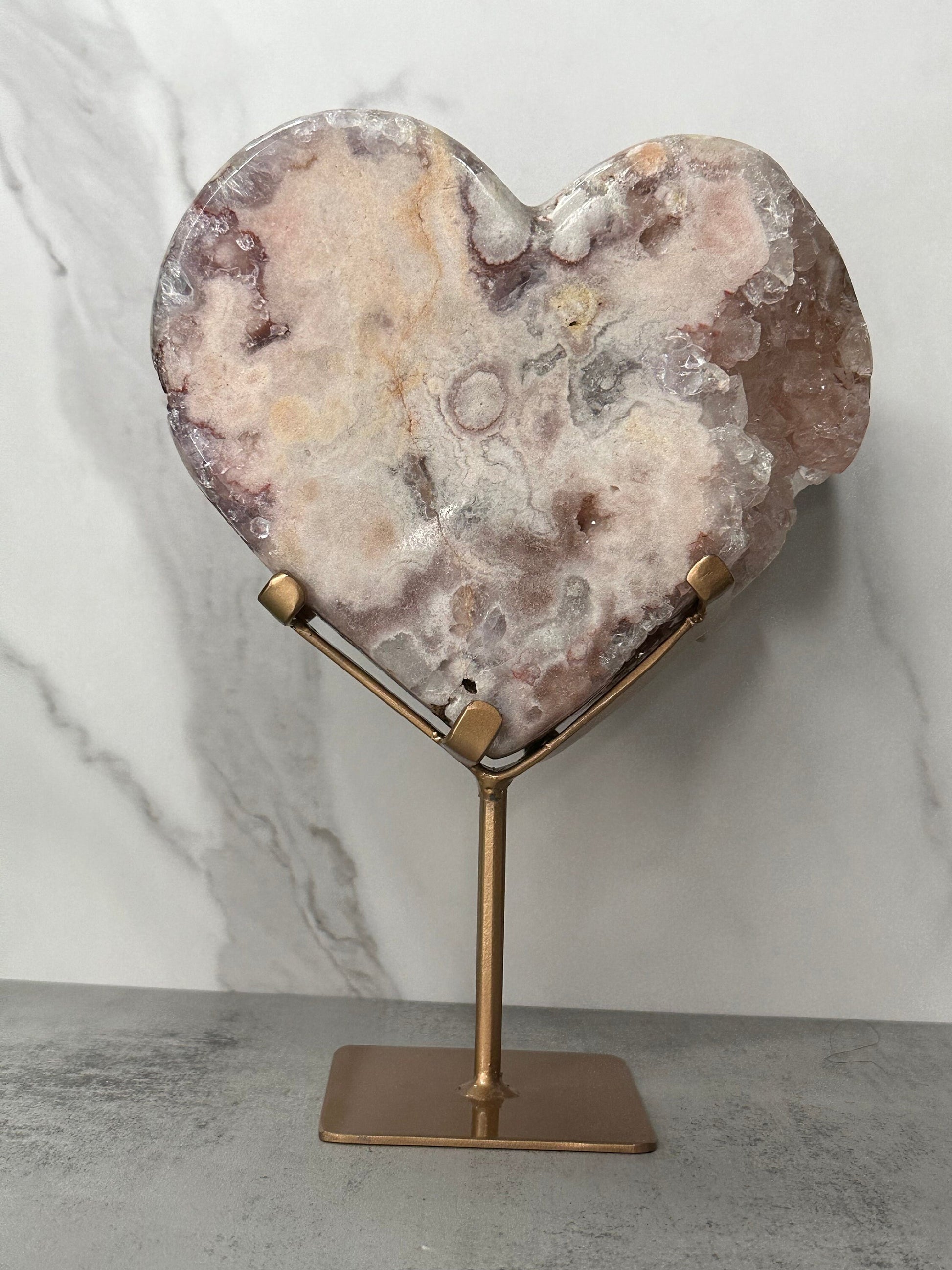 Ravishing | Large | Pink Amethyst Heart | Statement Piece | Custom Stand | High-Quality | Genuine | From Brazil