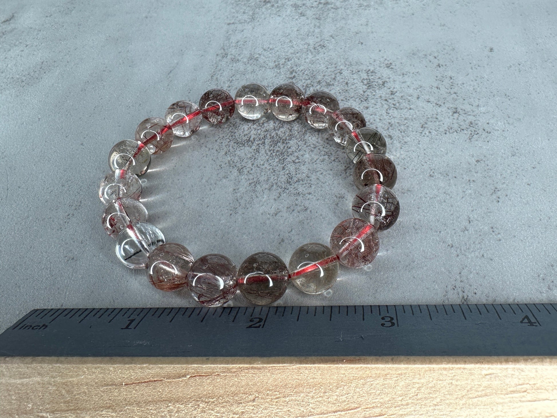 AAA+ Mixed Rutile Crystal Bracelet High-Quality Genuine Rutilated Quartz With Amazing Clarity In 10.6mm