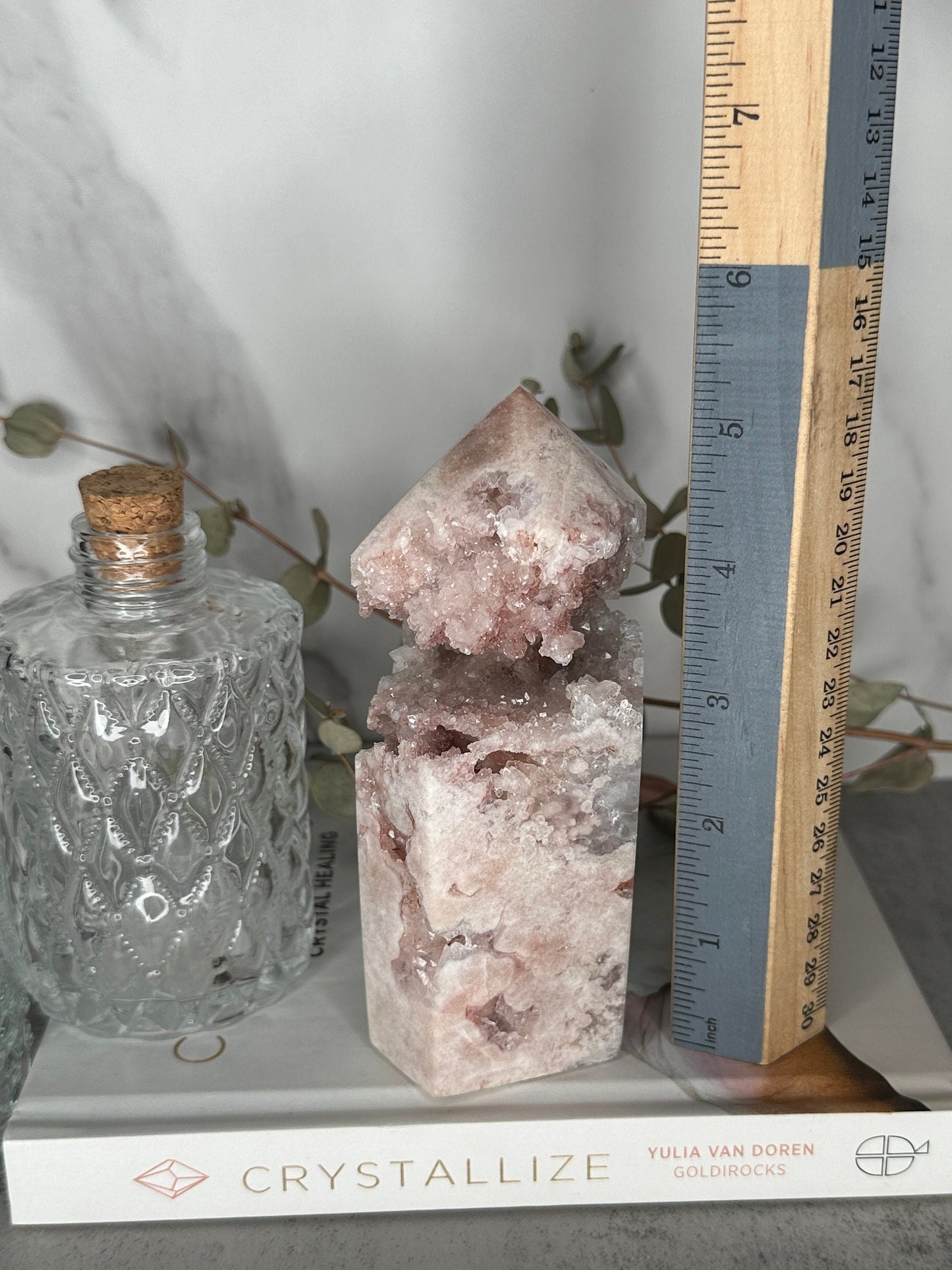 Amazing Pink Amethyst Tower/Point High-Quality Genuine Crystal Statement Piece From Brazil With Banding