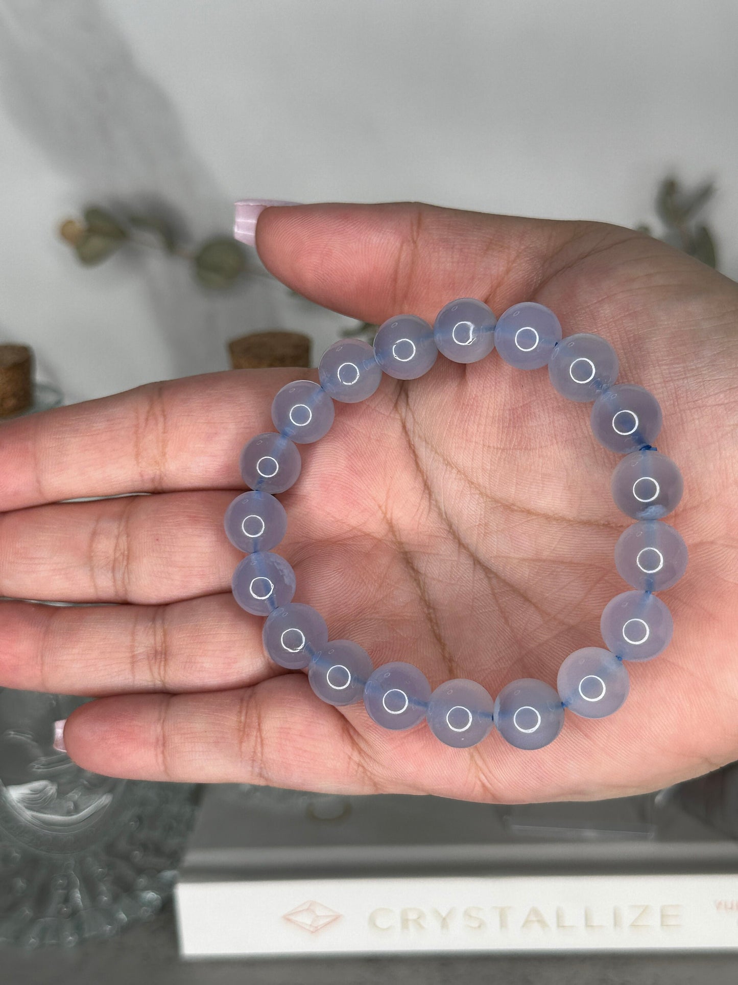 Mesmerizing Blue Chalcedony Bracelet High-Quality Crystal Jewelry Beads in 10.3mm