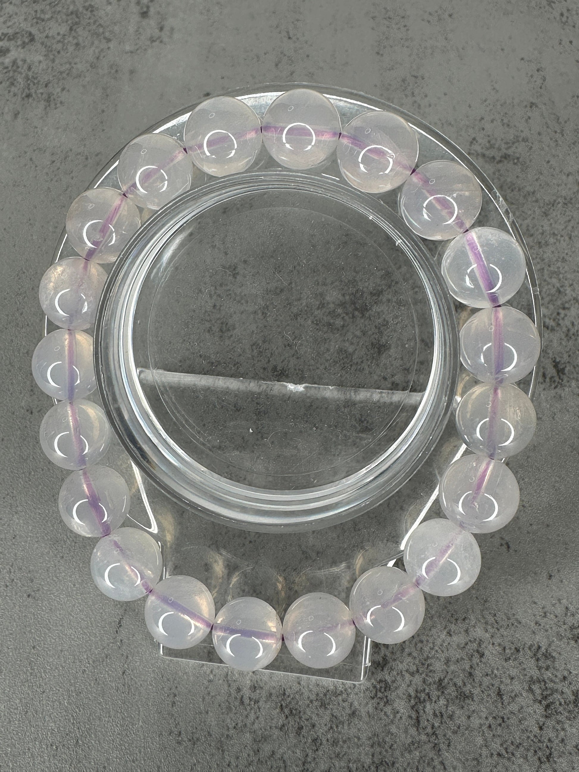 Gorgeous Lavender Moon Quartz Bracelet Genuine High-Quality Crystal With Girasol In 10.7mm