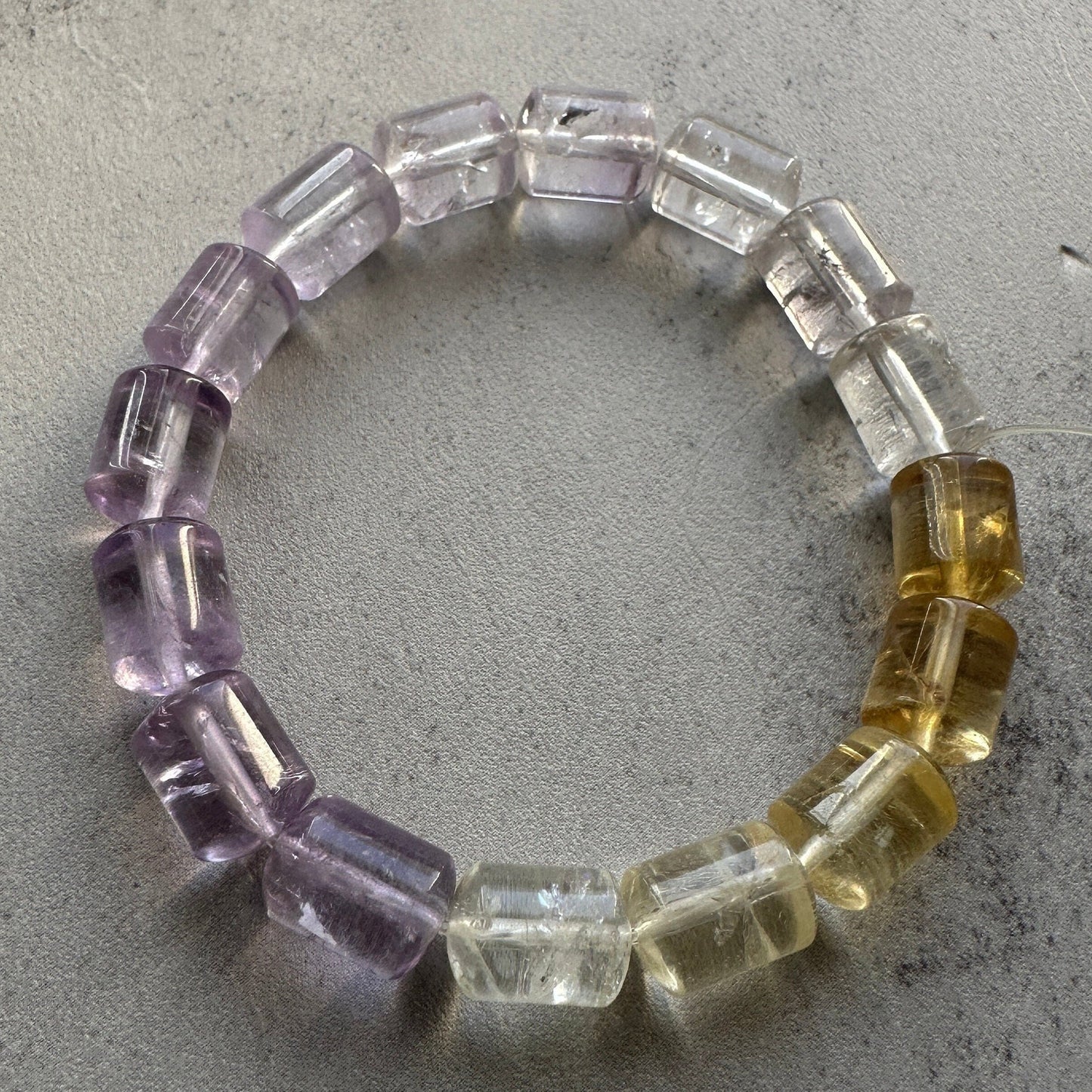 Stunning Citrine & Amethyst Barrel Bracelet With AAA Clarity Genuine High-Quality Crystal