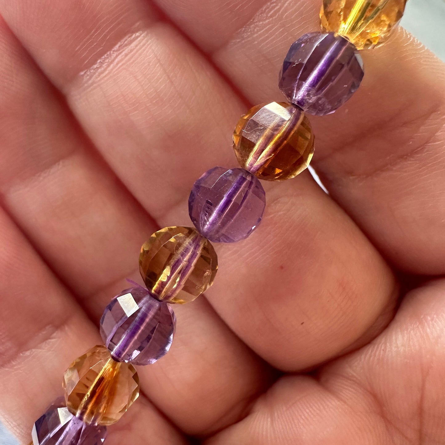 Elegant Citrine & Amethyst Faceted Bracelet With AAA Clarity High-Quality Crystal