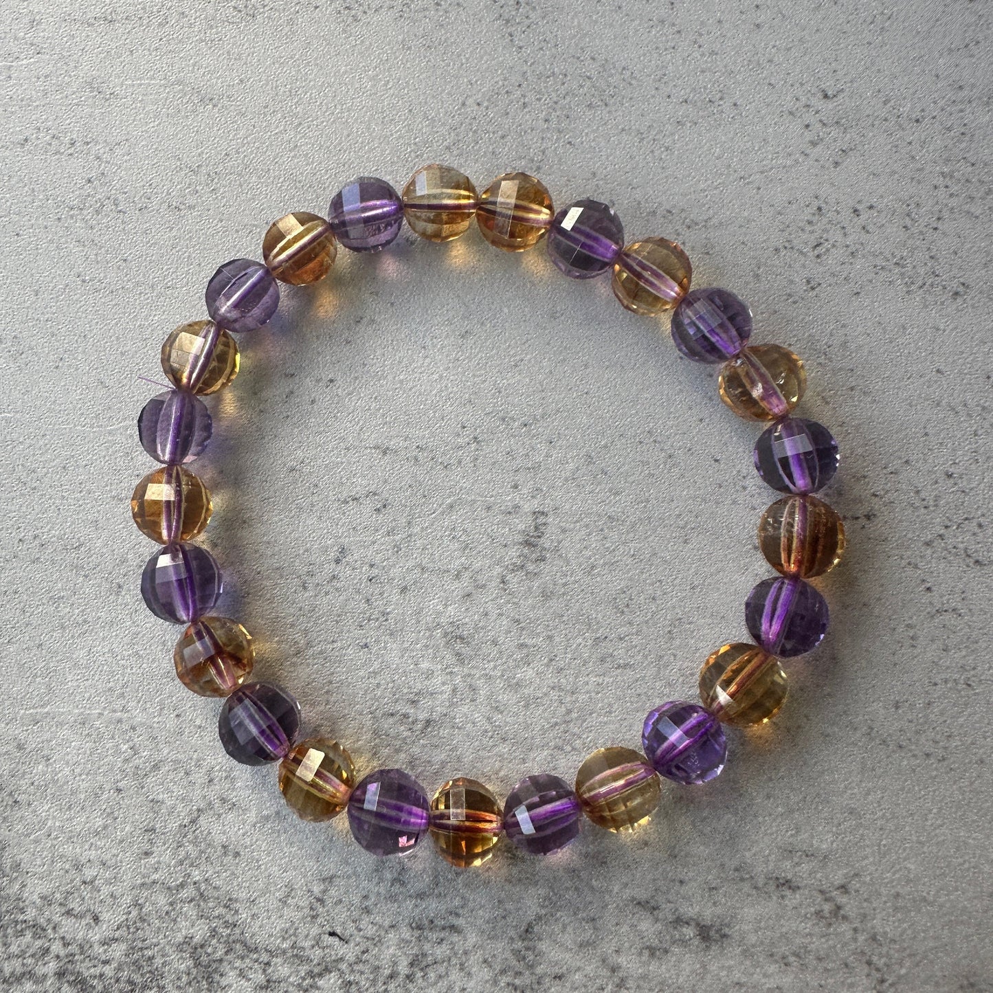 Elegant Citrine & Amethyst Faceted Bracelet With AAA Clarity High-Quality Crystal