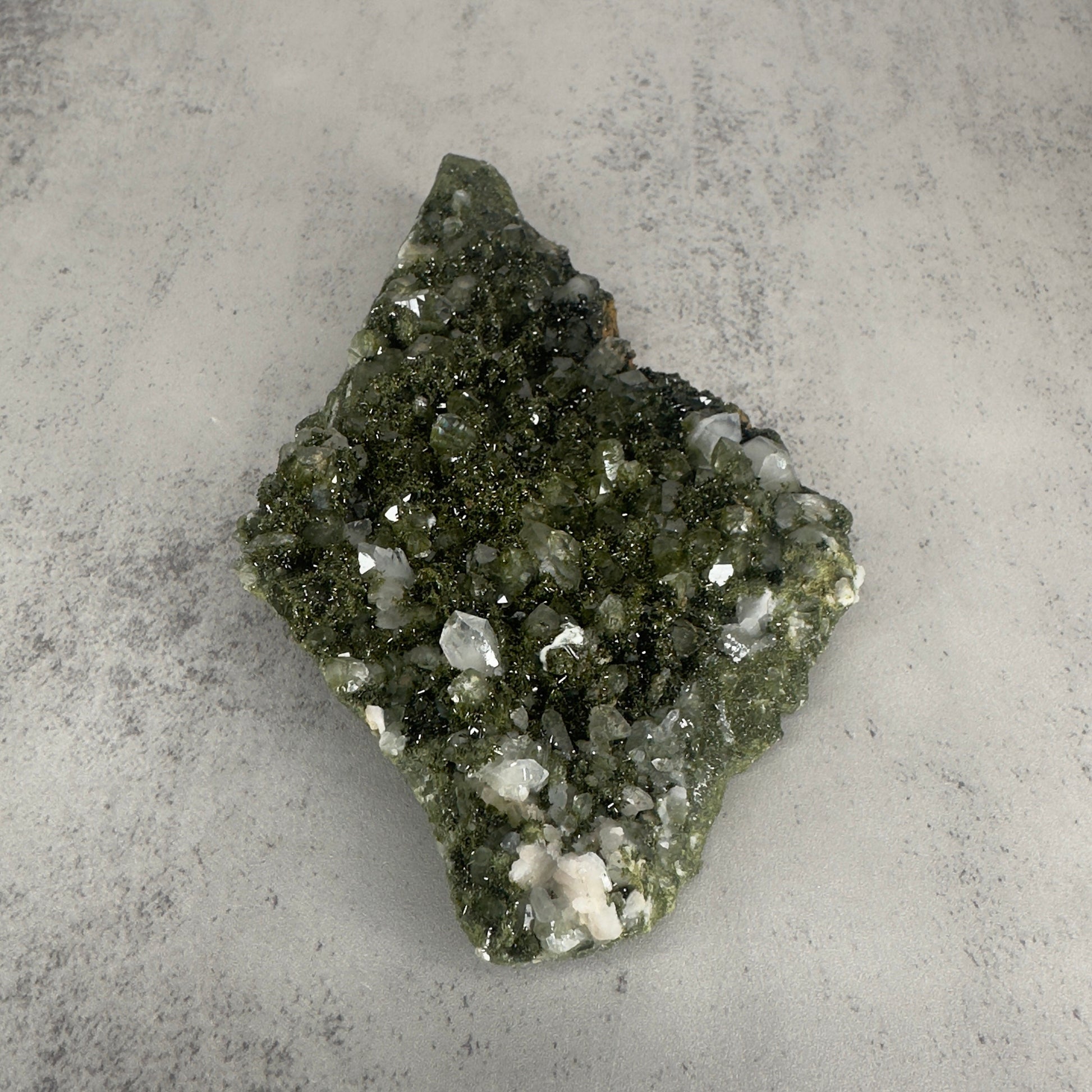 Spectacular Epidote on Quartz Genuine Crystal Cluster Specimen From Turkey | Tucson Gem Show Exclusive