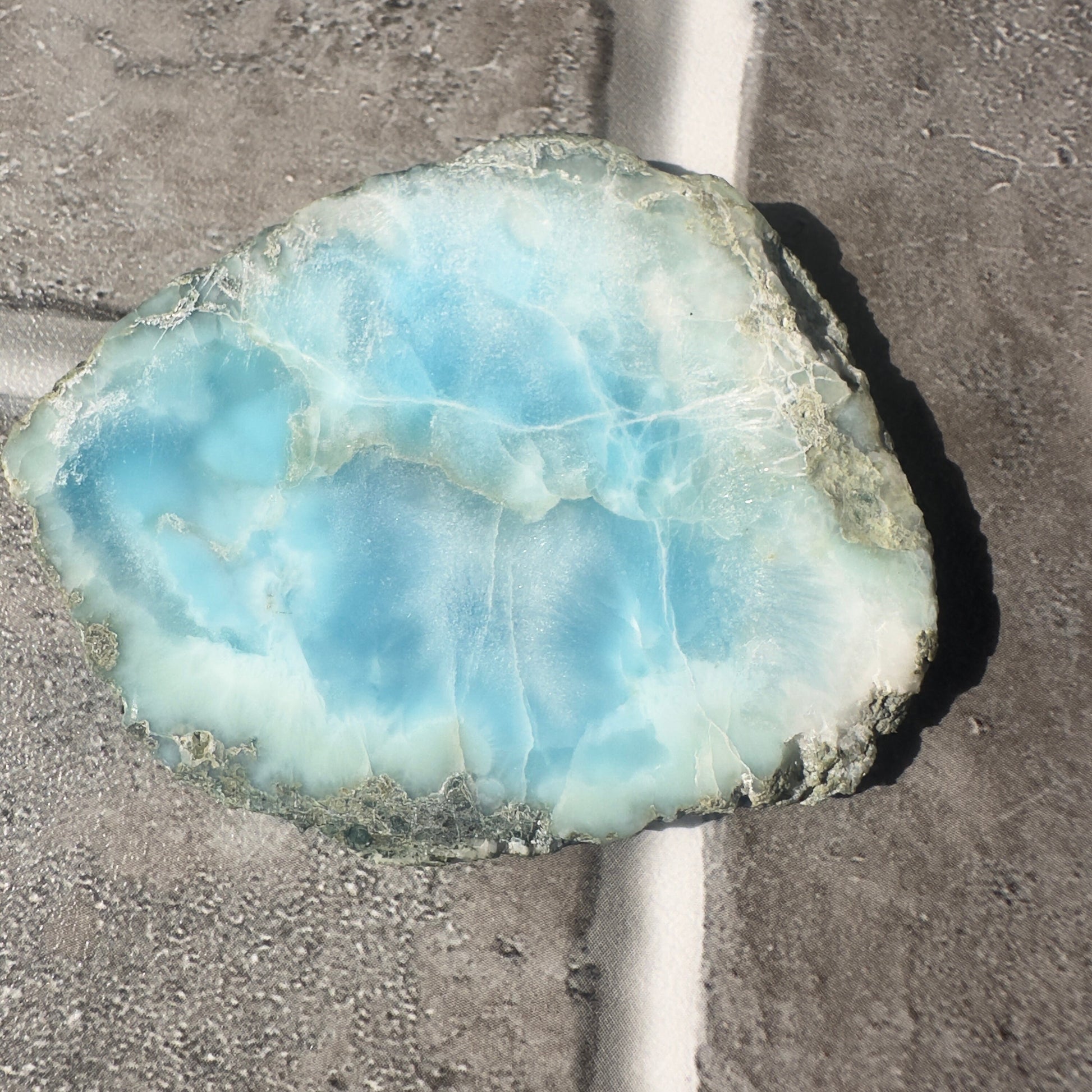 Amazing Larimar Slab High-Quality Blue Crystal Slice From The Dominican Republic | Tucson Gem Show Exclusive