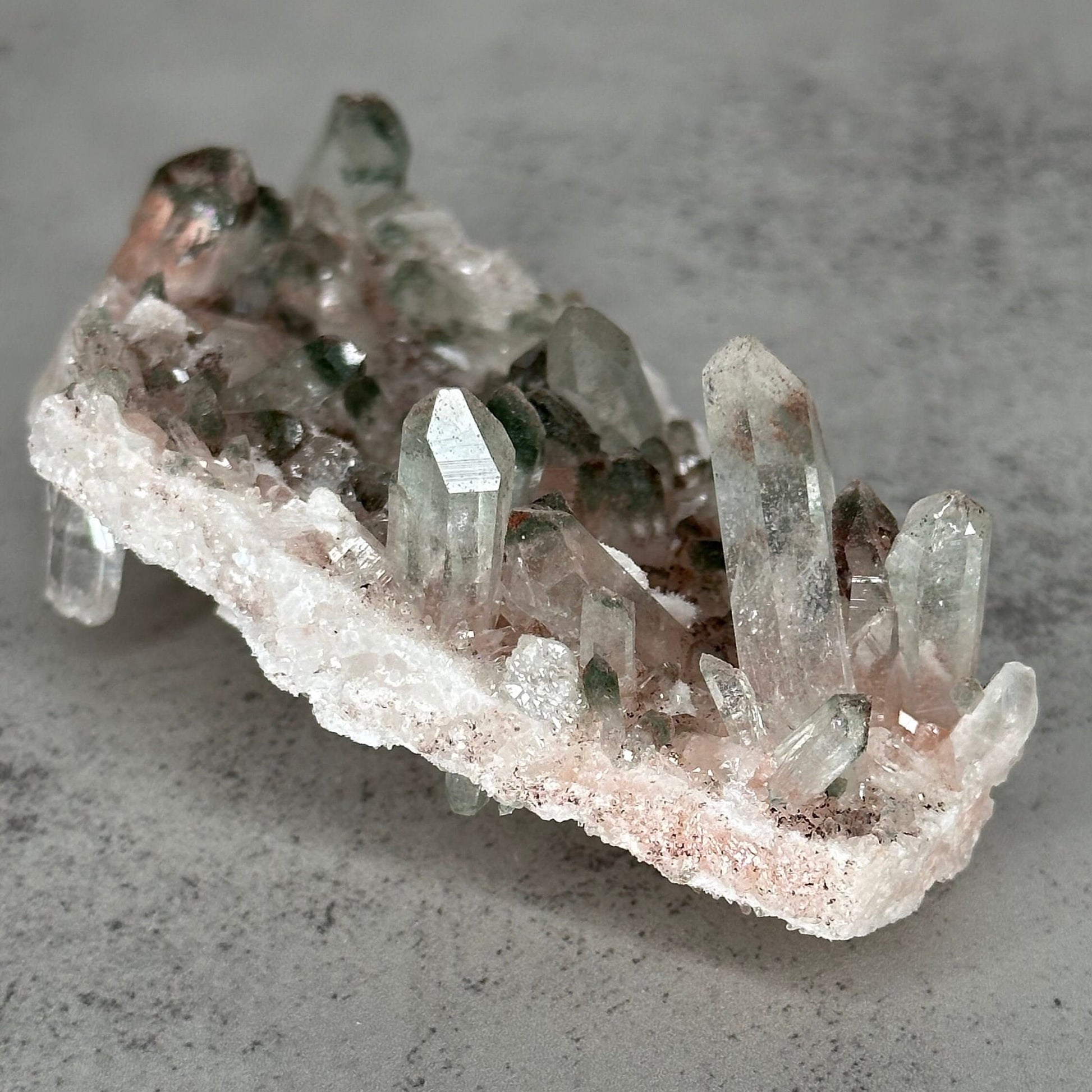 Beautiful Pink Himalayan Samadhi Quartz With Chlorite High-Quality Genuine Specimen Crystal from India | Tucson Gem Show Exclusive