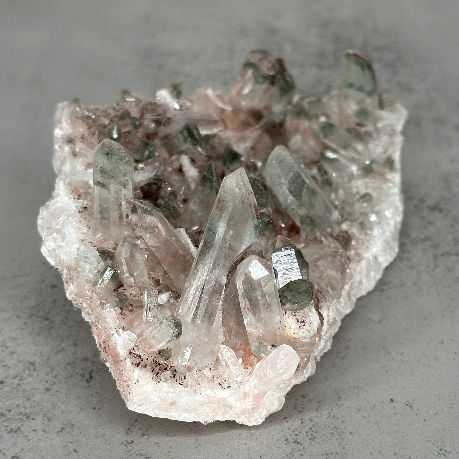 Beautiful Pink Himalayan Samadhi Quartz With Chlorite High-Quality Genuine Specimen Crystal from India | Tucson Gem Show Exclusive