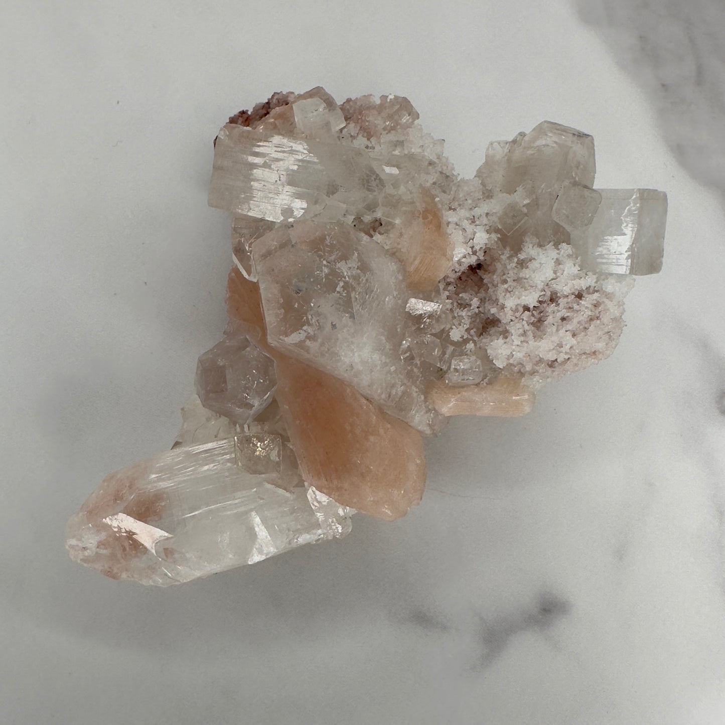 Stunning Pink Apophyllite With Stilbite High Quality Specimen Crystal From India