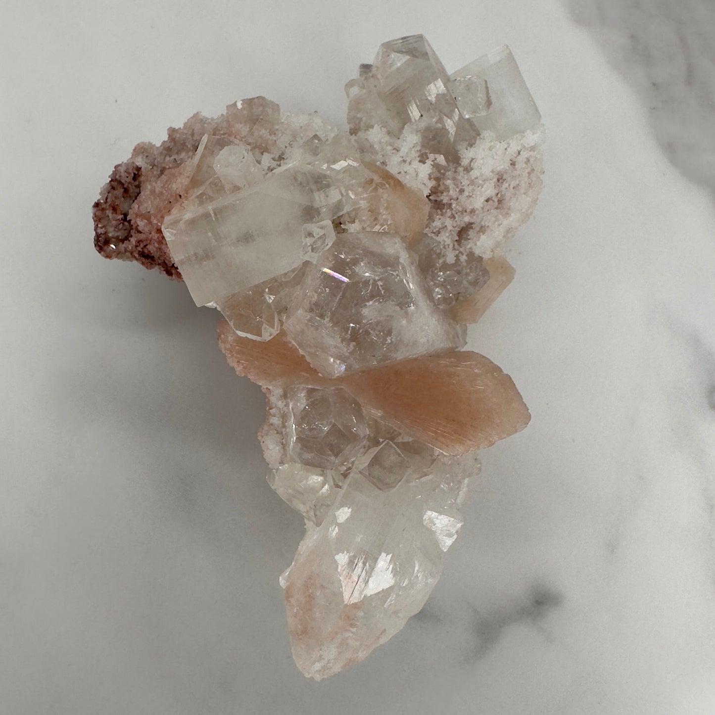 Stunning Pink Apophyllite With Stilbite High Quality Specimen Crystal From India