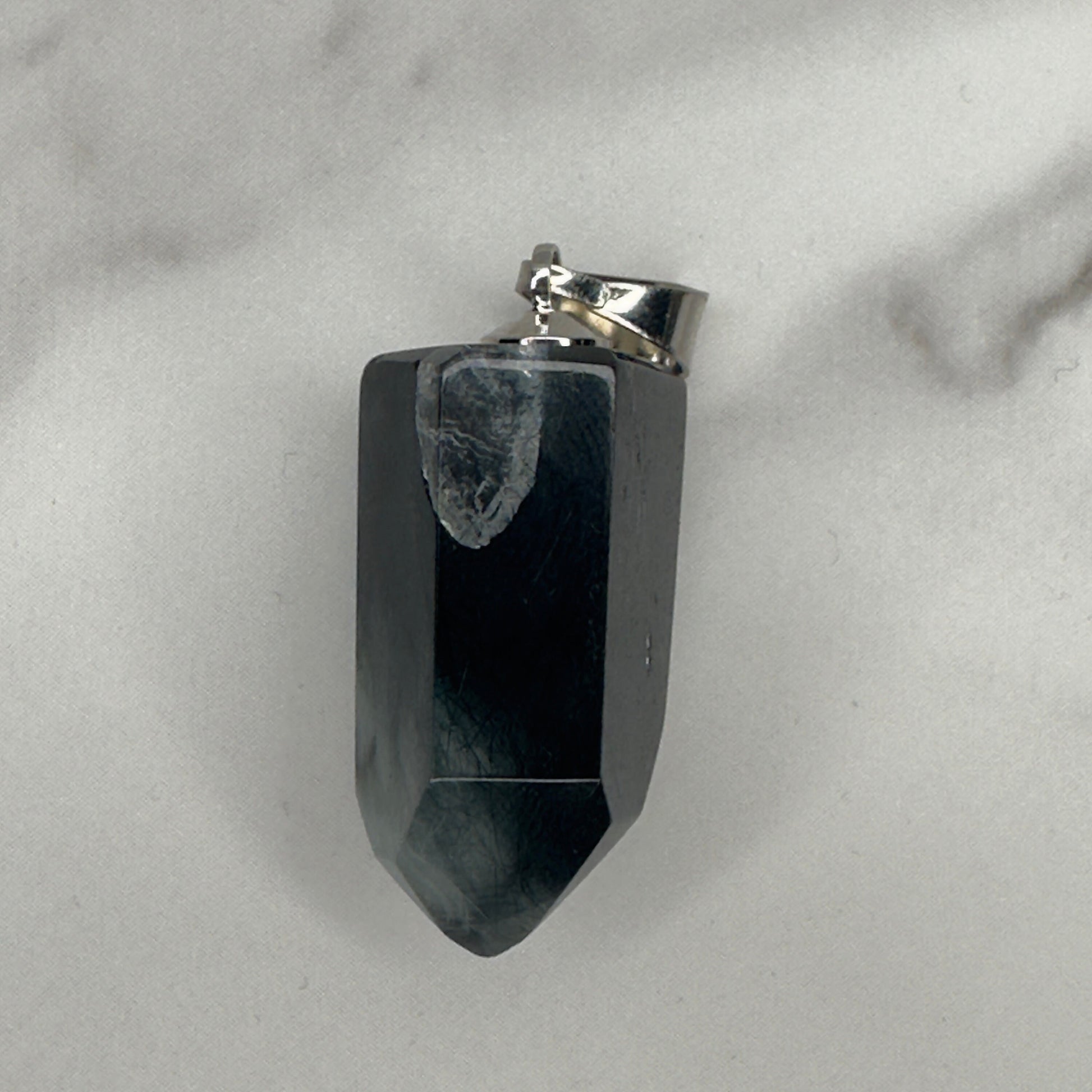 Dark Blue Tara Crystal Pendant Genuine Blue Amphibole Jewelry For Necklace From Brazil | Tucson Gem Show Exclusive