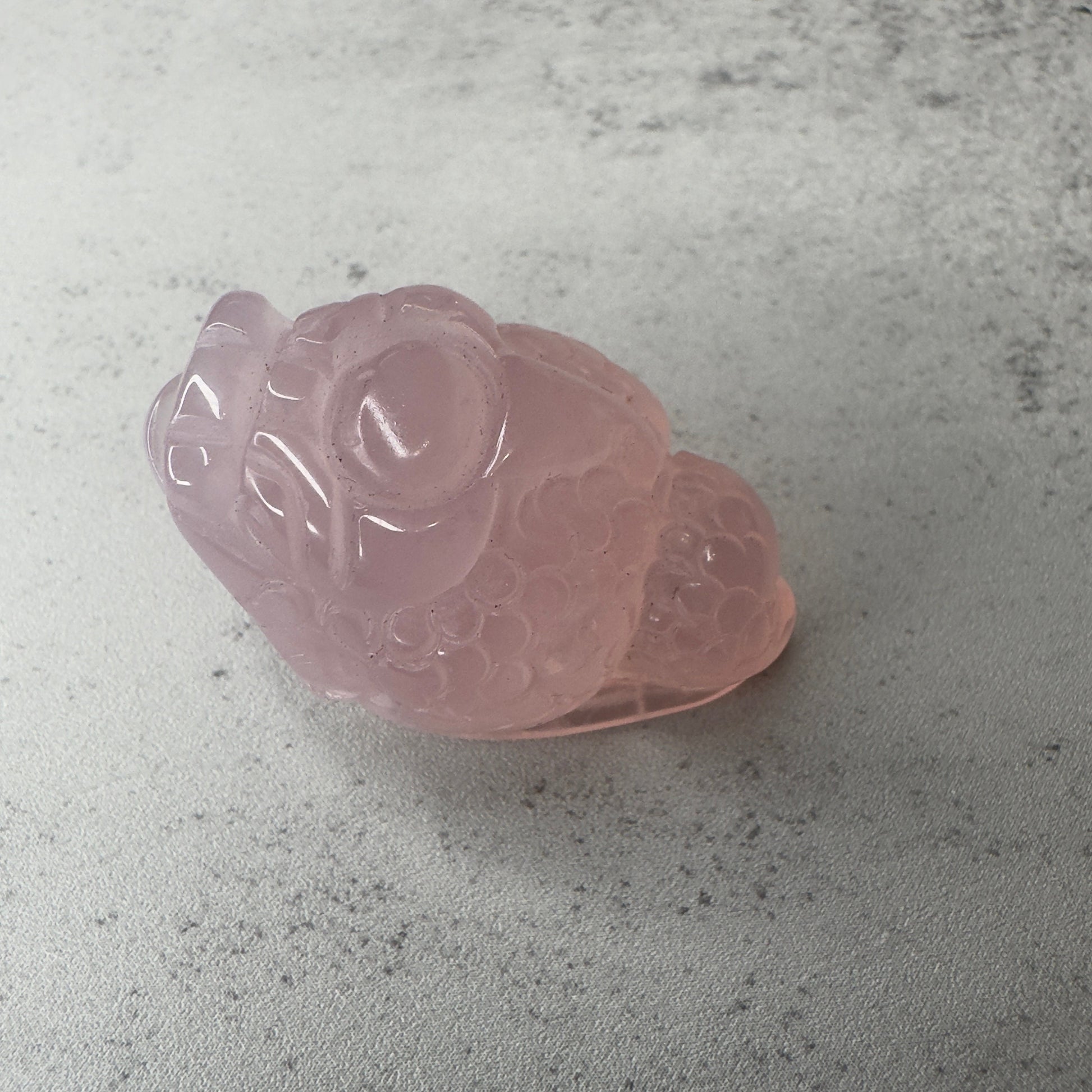 Adorable Mini Money Toad Master Carved In Rose Quartz | Pocket size