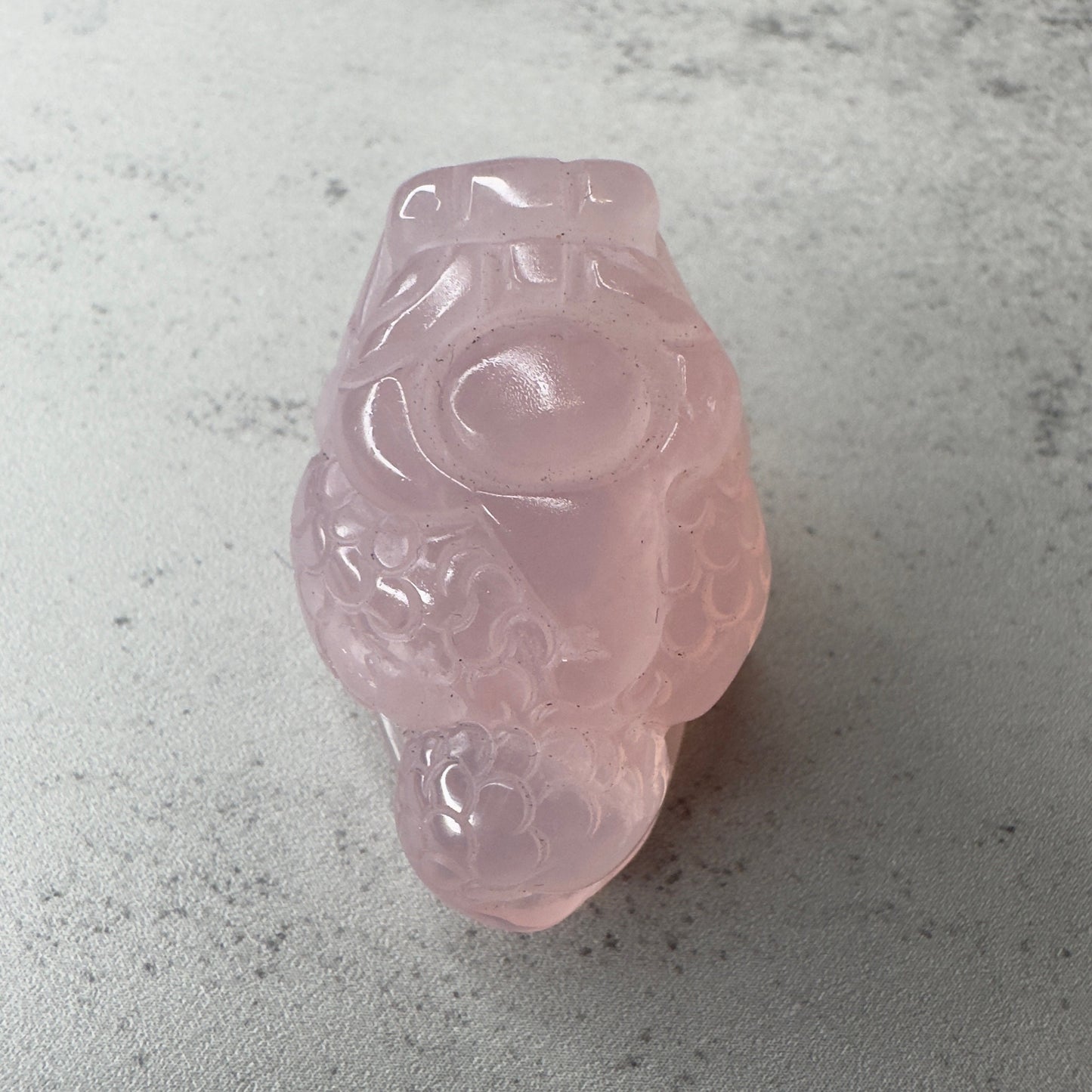 Adorable Mini Money Toad Master Carved In Rose Quartz | Pocket size