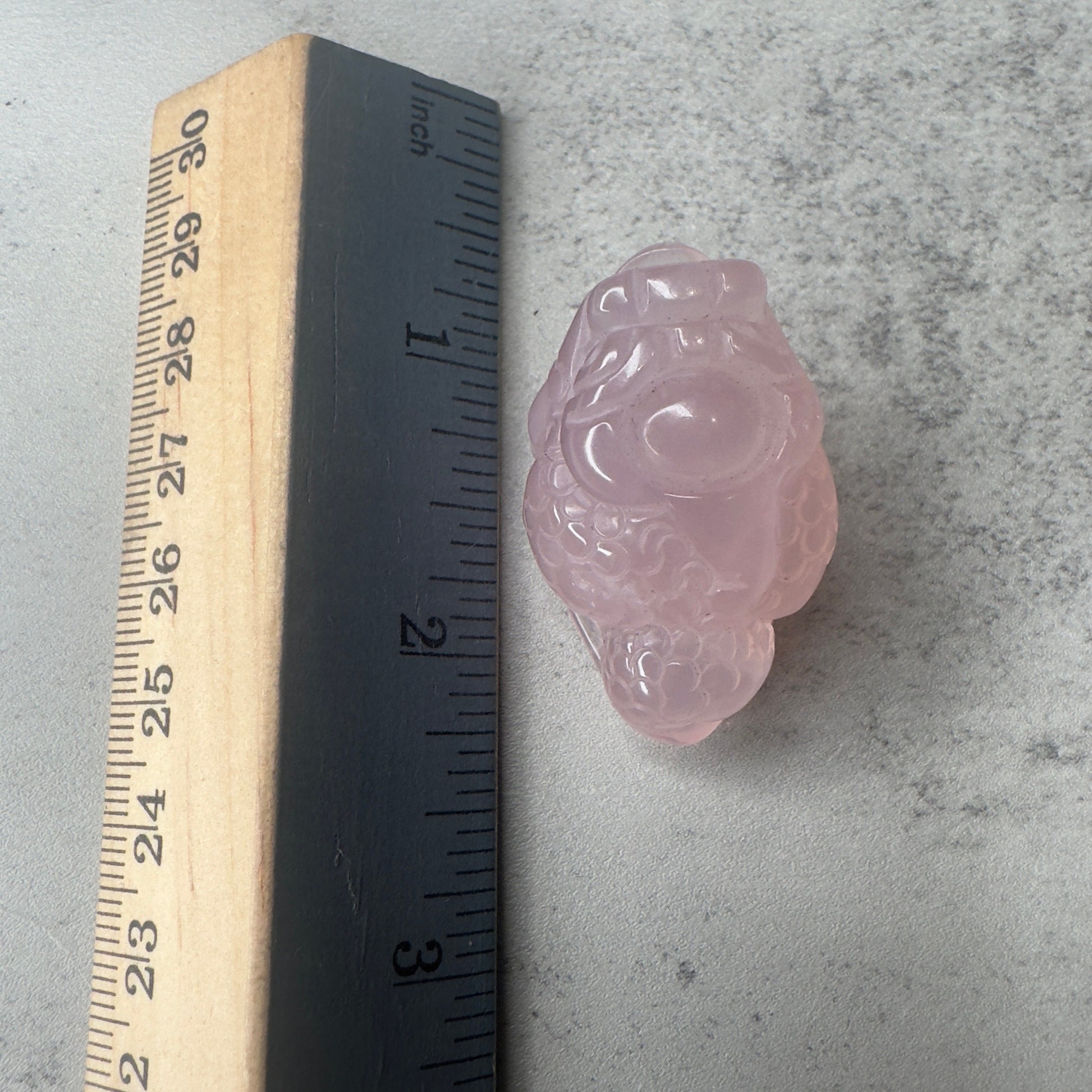 Adorable Mini Money Toad Master Carved In Rose Quartz | Pocket size