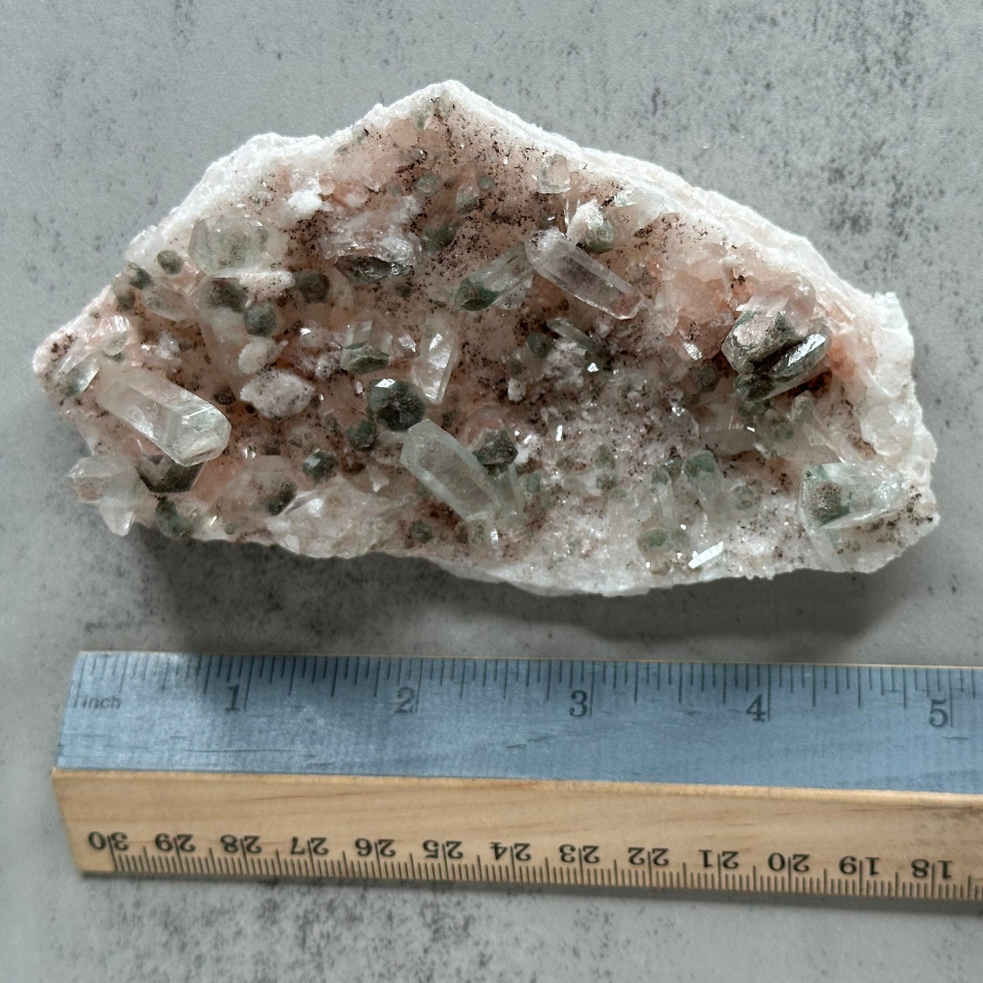 Beautiful Pink Himalayan Samadhi Quartz With Chlorite High-Quality Genuine Specimen Crystal from India | Tucson Gem Show Exclusive