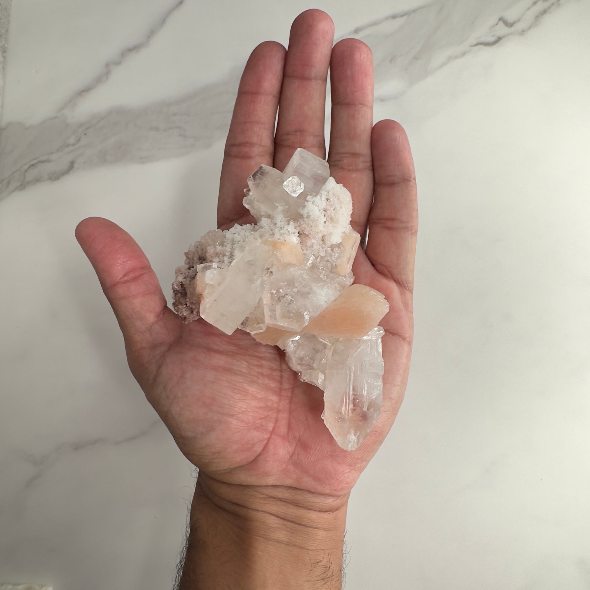 Stunning Pink Apophyllite With Stilbite High Quality Specimen Crystal From India