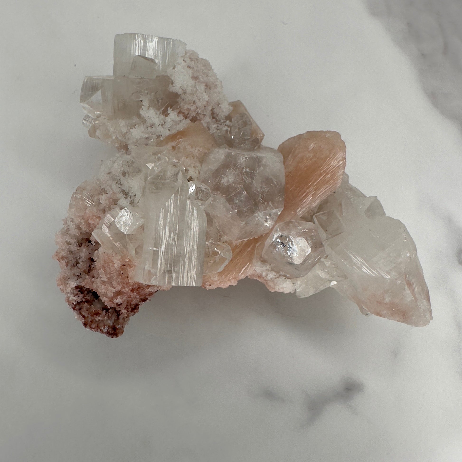 Stunning Pink Apophyllite With Stilbite High Quality Specimen Crystal From India