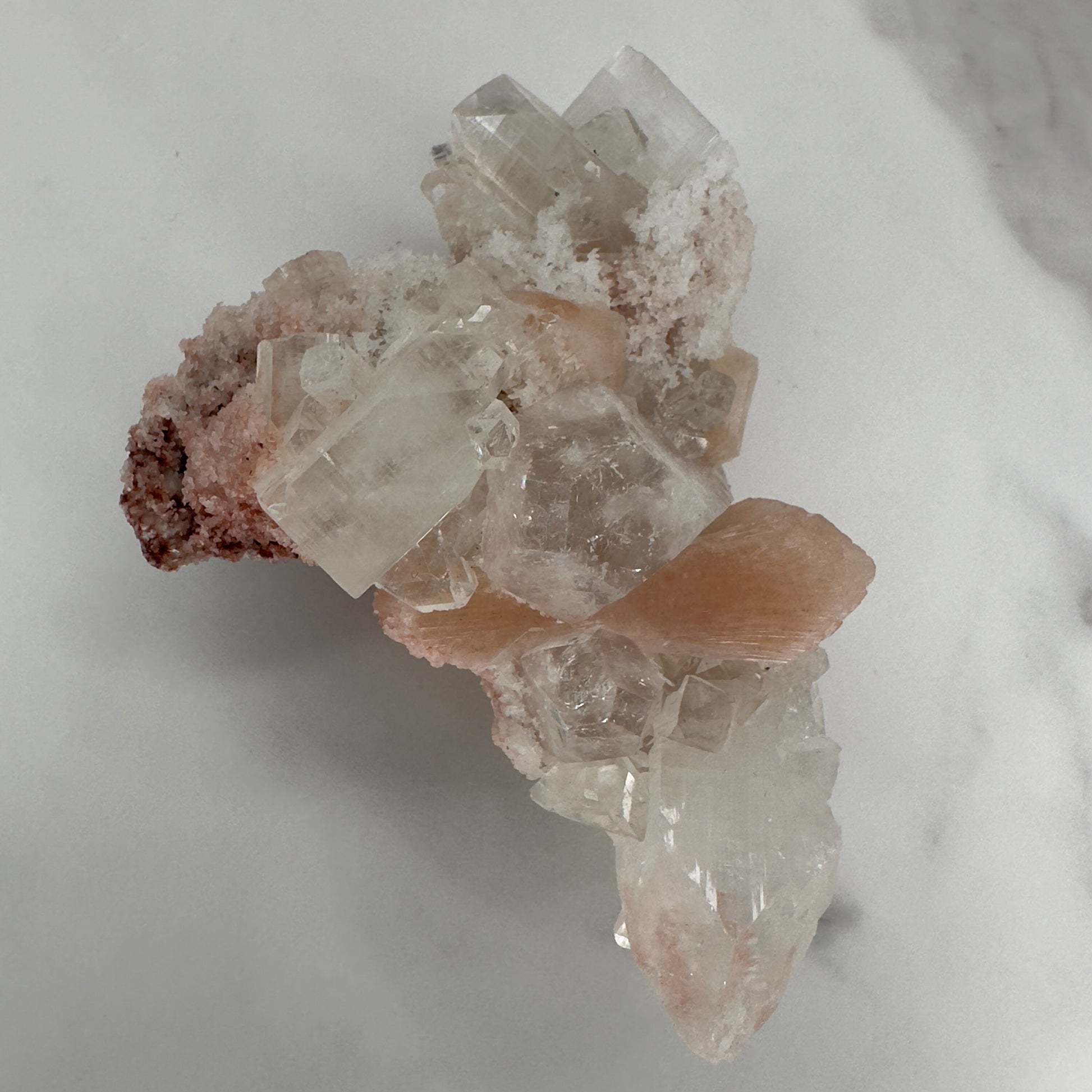 Stunning Pink Apophyllite With Stilbite High Quality Specimen Crystal From India