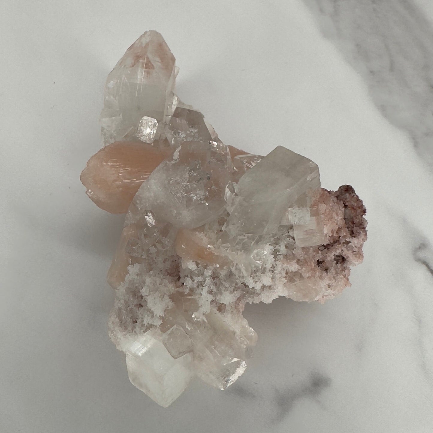 Stunning Pink Apophyllite With Stilbite High Quality Specimen Crystal From India