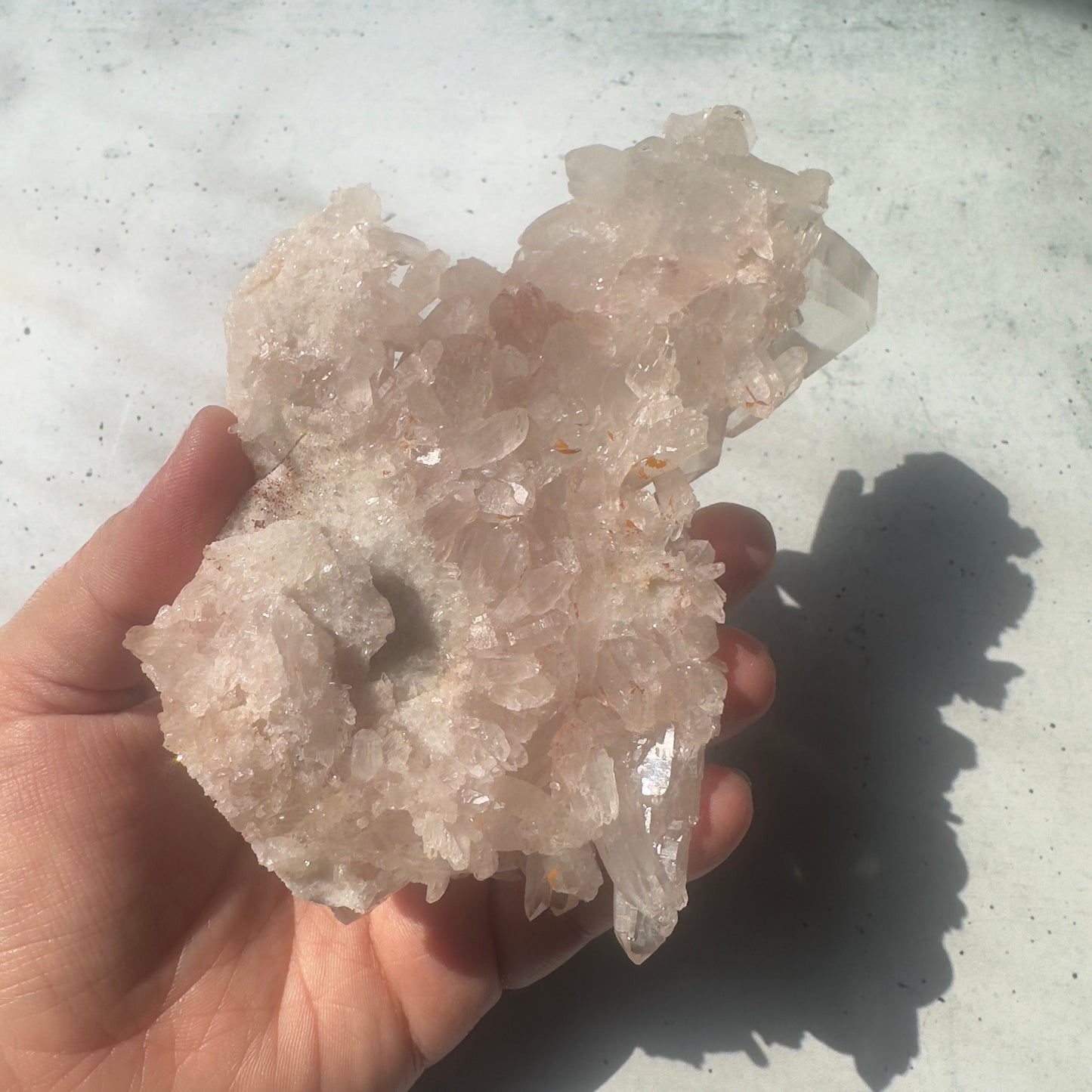 Amazing Pink Himalayan Samadhi Quartz High-Quality Genuine Specimen Double Terminated Crystal Cluster from India | Tucson Gem Show Exclusive