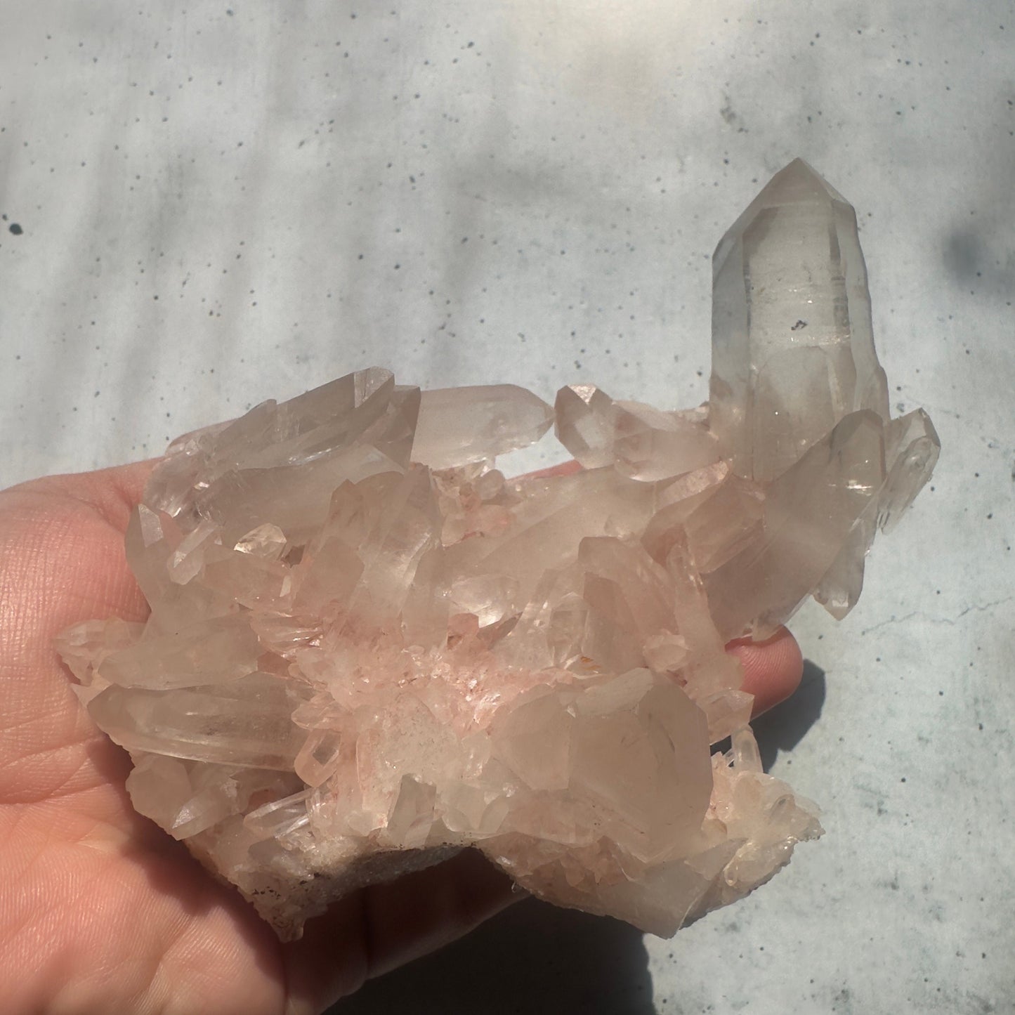 Amazing Pink Himalayan Samadhi Quartz High-Quality Genuine Specimen Double Terminated Crystal Cluster from India | Tucson Gem Show Exclusive