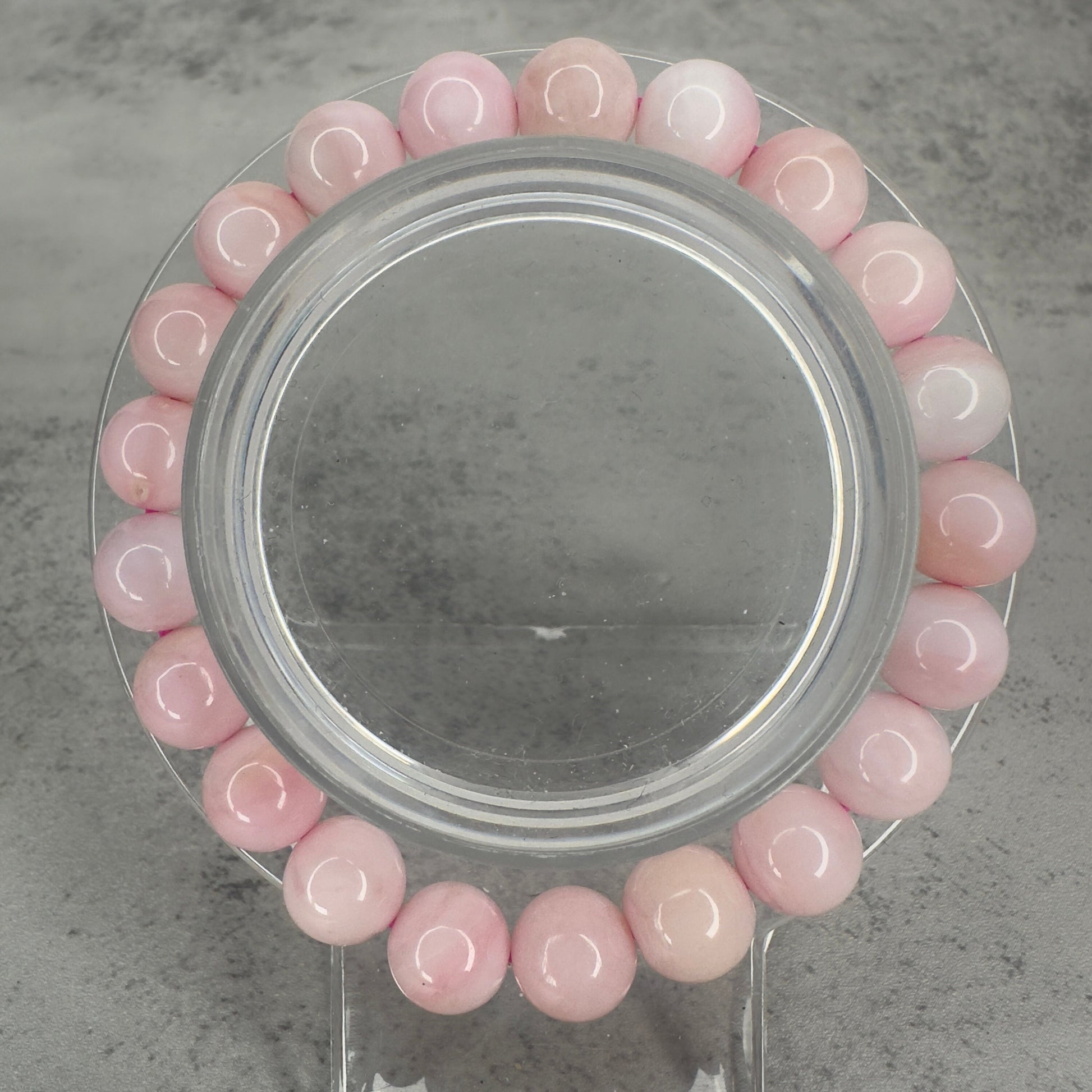 Beautiful Peruvian Pink Opal Bracelet High-Quality Crystal Jewelry Beads in 9.3mm