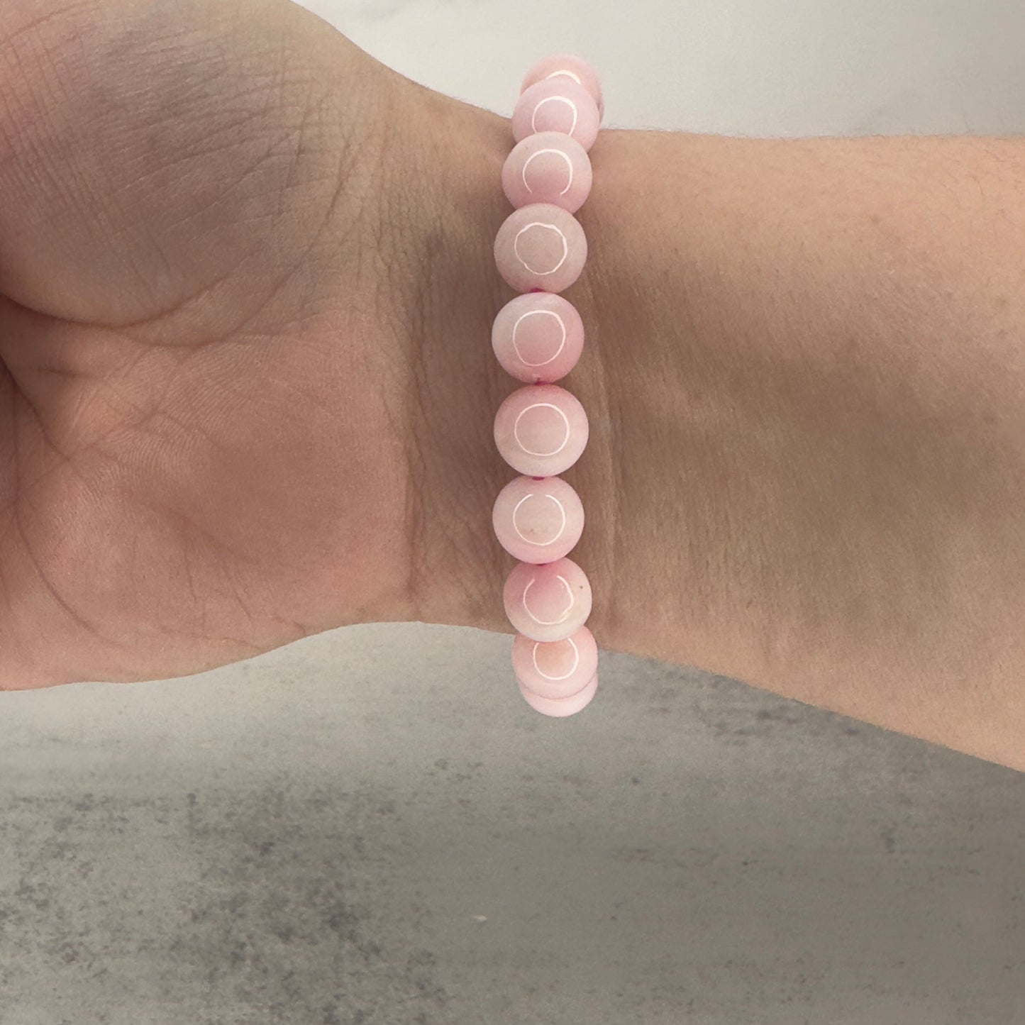 Beautiful Peruvian Pink Opal Bracelet High-Quality Crystal Jewelry Beads in 9.3mm