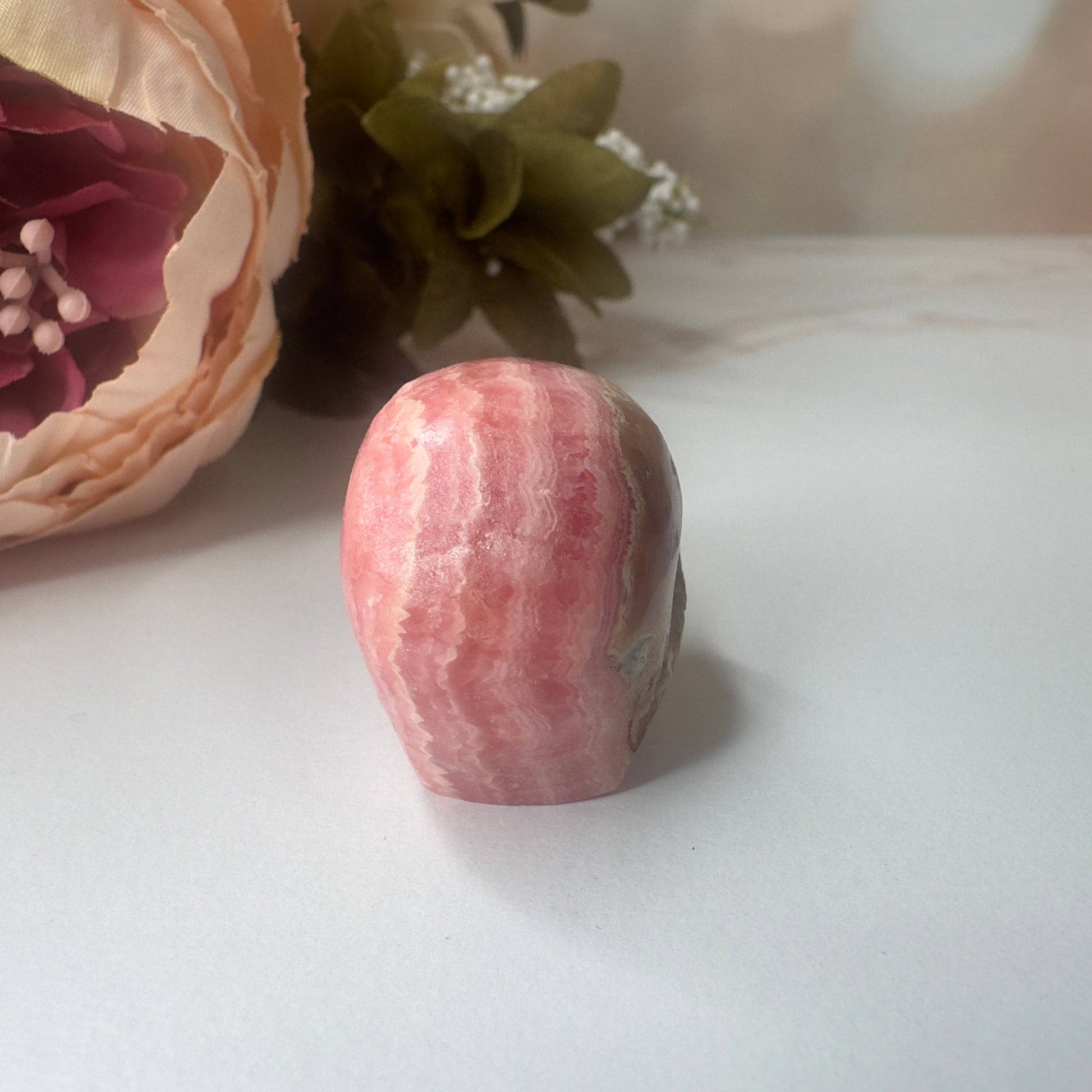 Amazing Rhodochrosite Skull Hand Carved Genuine Crystal From Argentina | Tucson Gem Show Exclusive