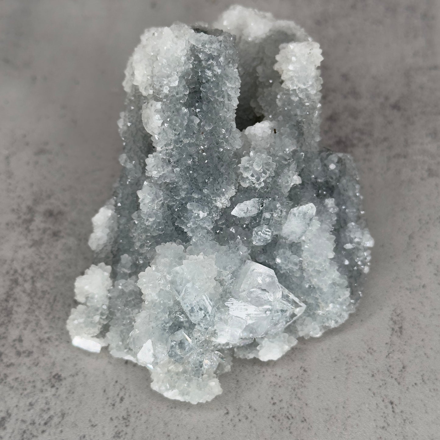 Beautiful Grey/Blue Apophyllite Stalactite Specimen From India | Tucson Gem Show Exclusive