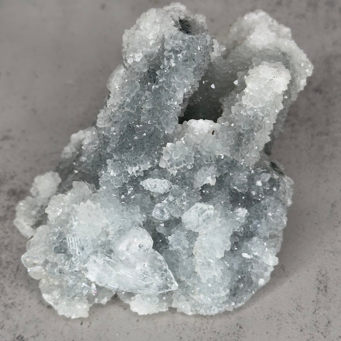 Beautiful Grey/Blue Apophyllite Stalactite Specimen From India | Tucson Gem Show Exclusive