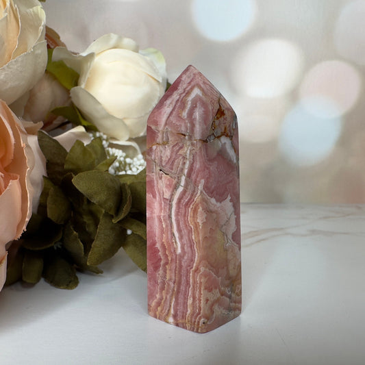 Enchanting Rhodochrosite Tower Genuine Crystal Point From Argentina | Tucson Gem Show Exclusive