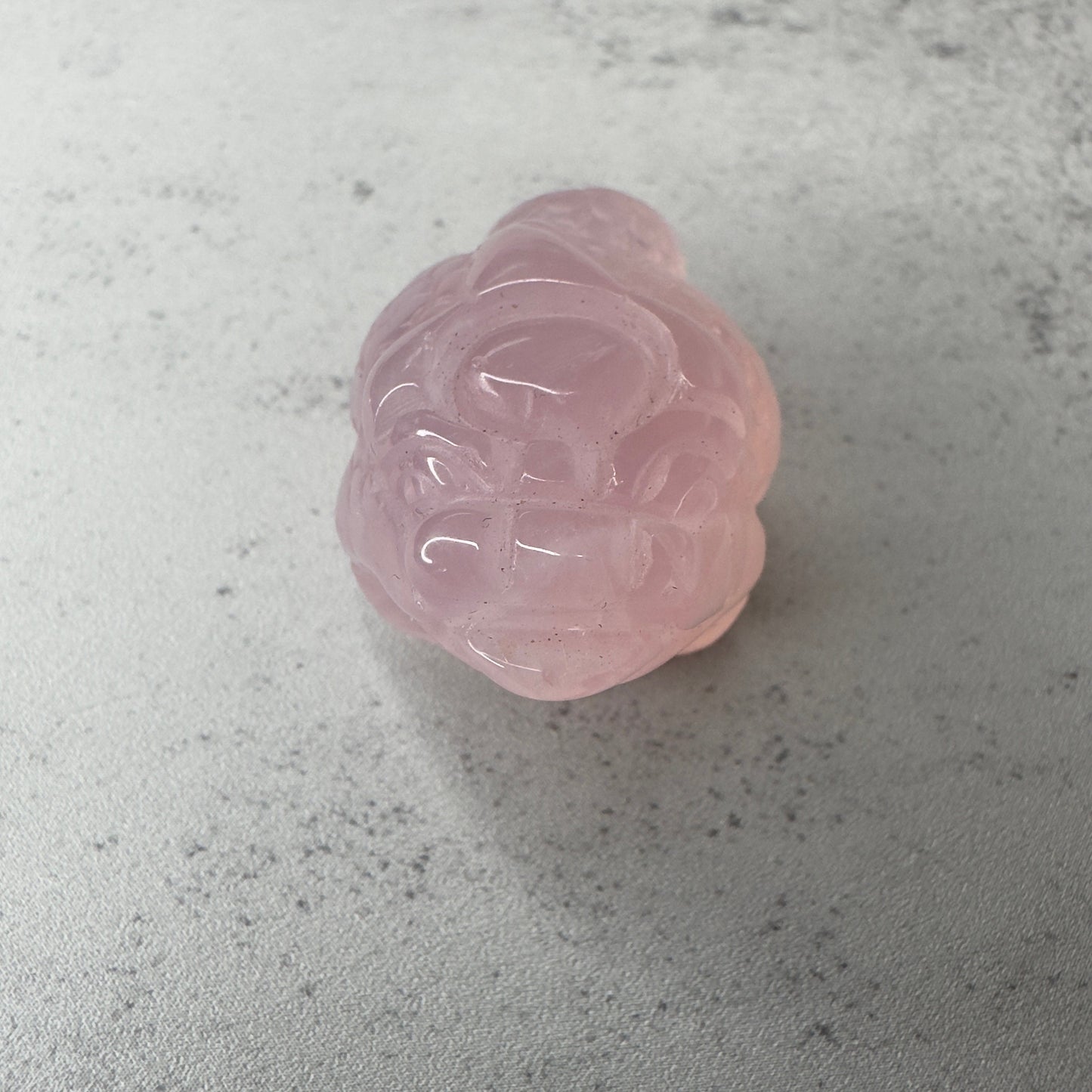 Adorable Mini Money Toad Master Carved In Rose Quartz | Pocket size